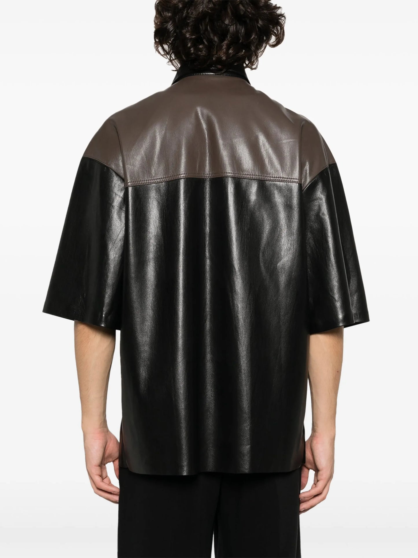Mance faux-leather shirt