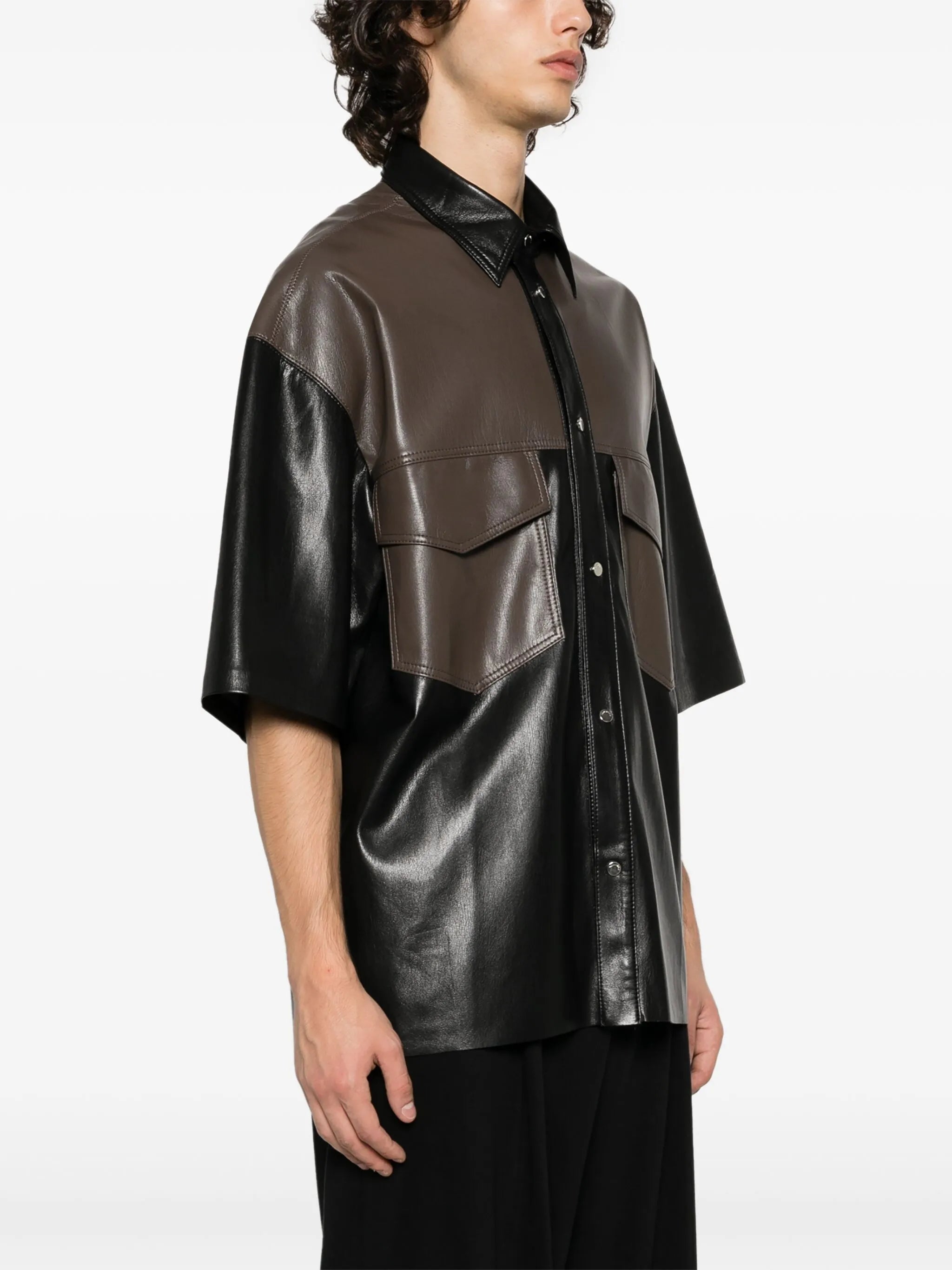 Mance faux-leather shirt