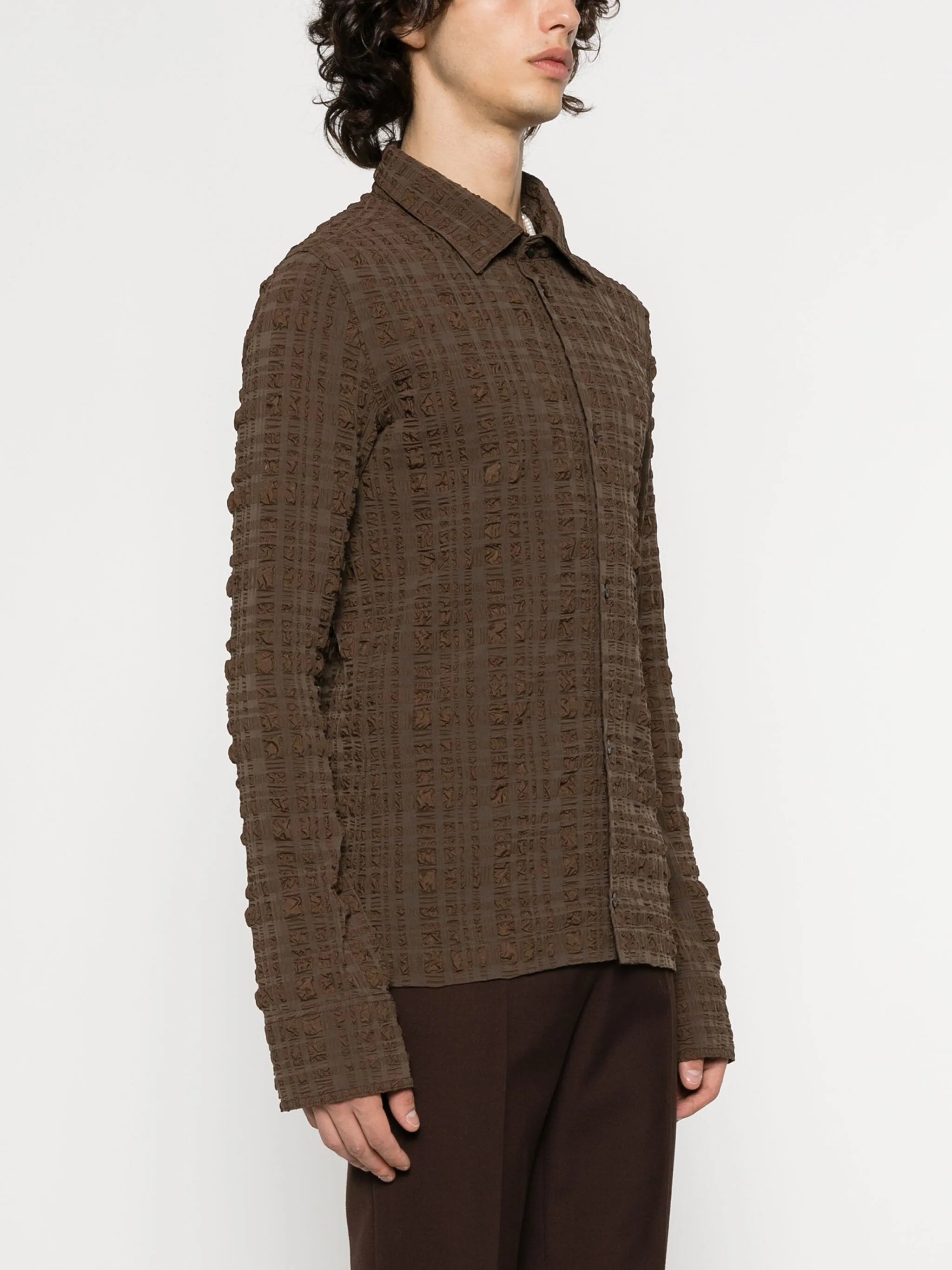 Lotte checked seersucker shirt