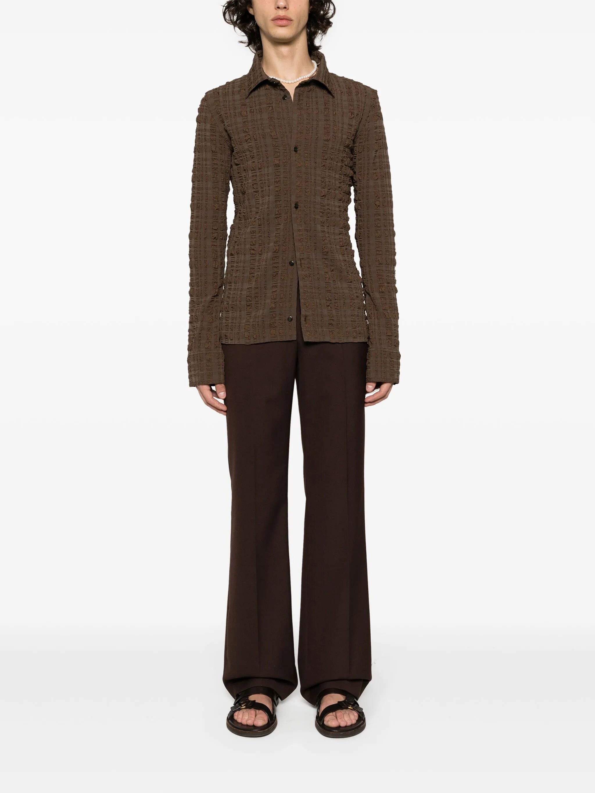 Lotte checked seersucker shirt