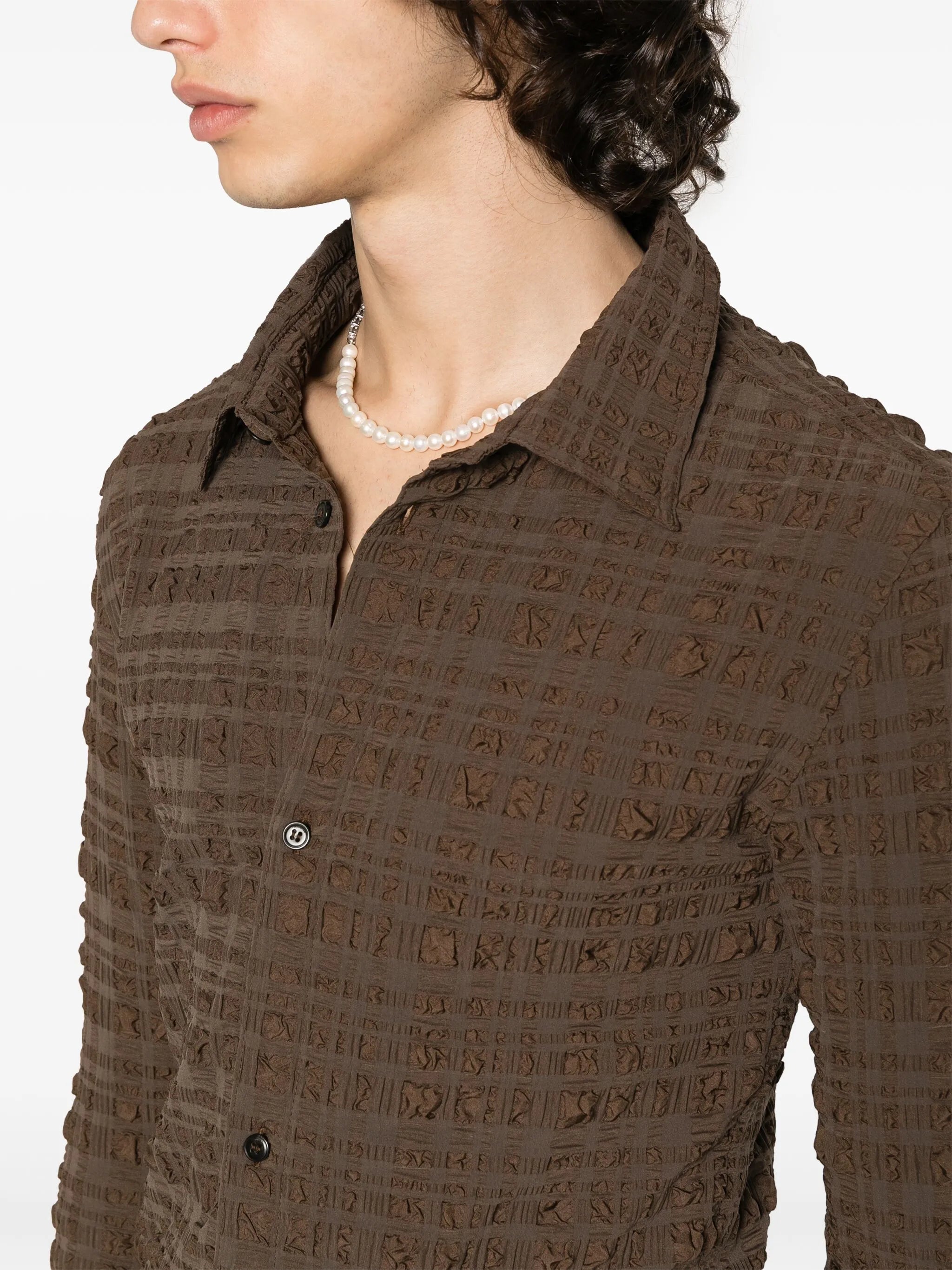Lotte checked seersucker shirt