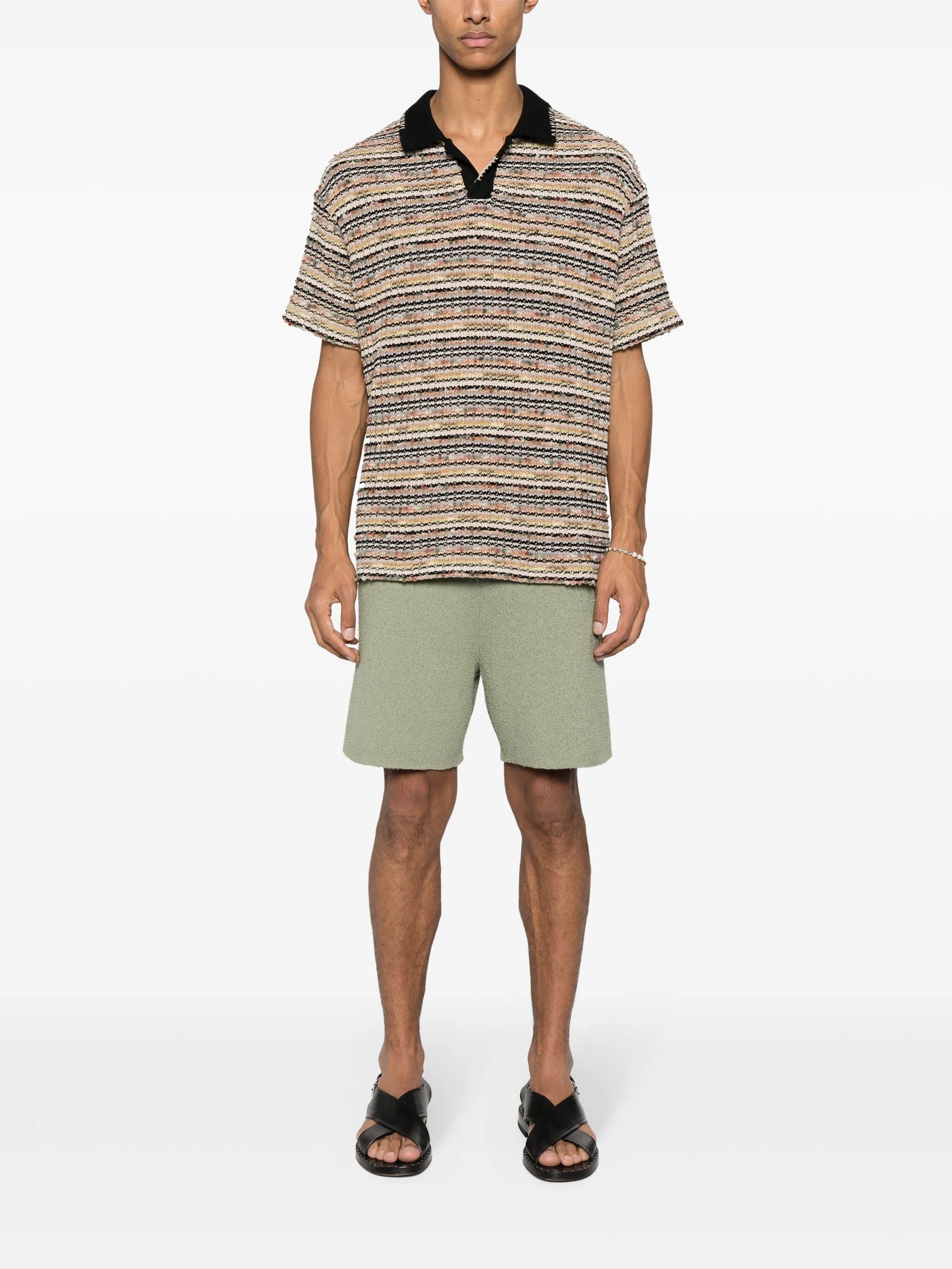 drawstring-waist knitted shorts