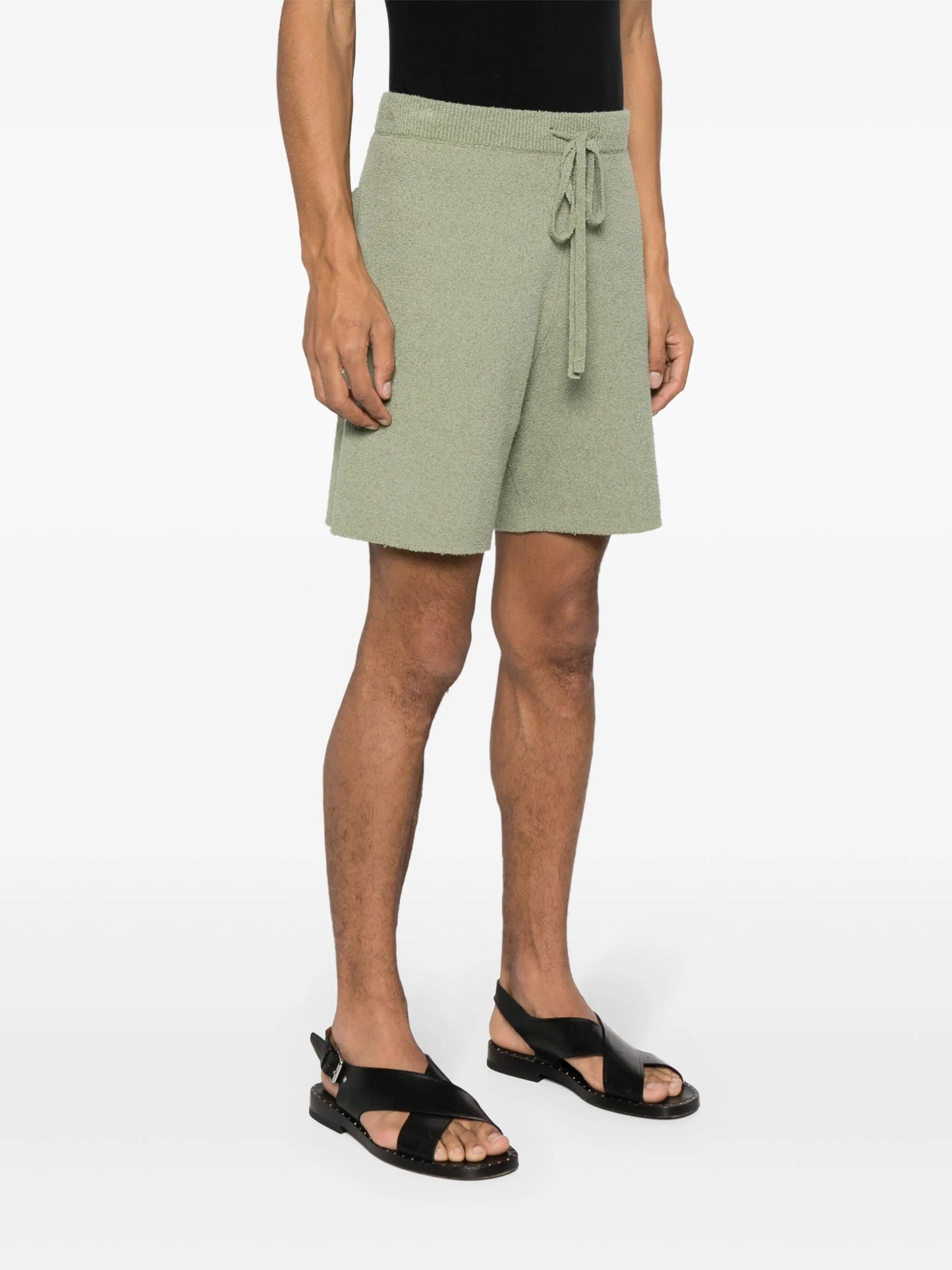drawstring-waist knitted shorts