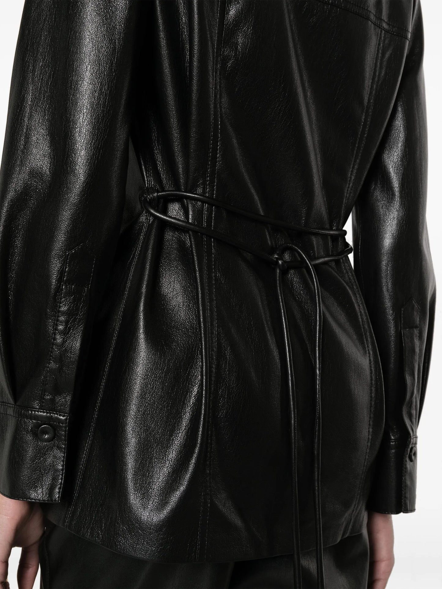 Karline faux-leather shirt