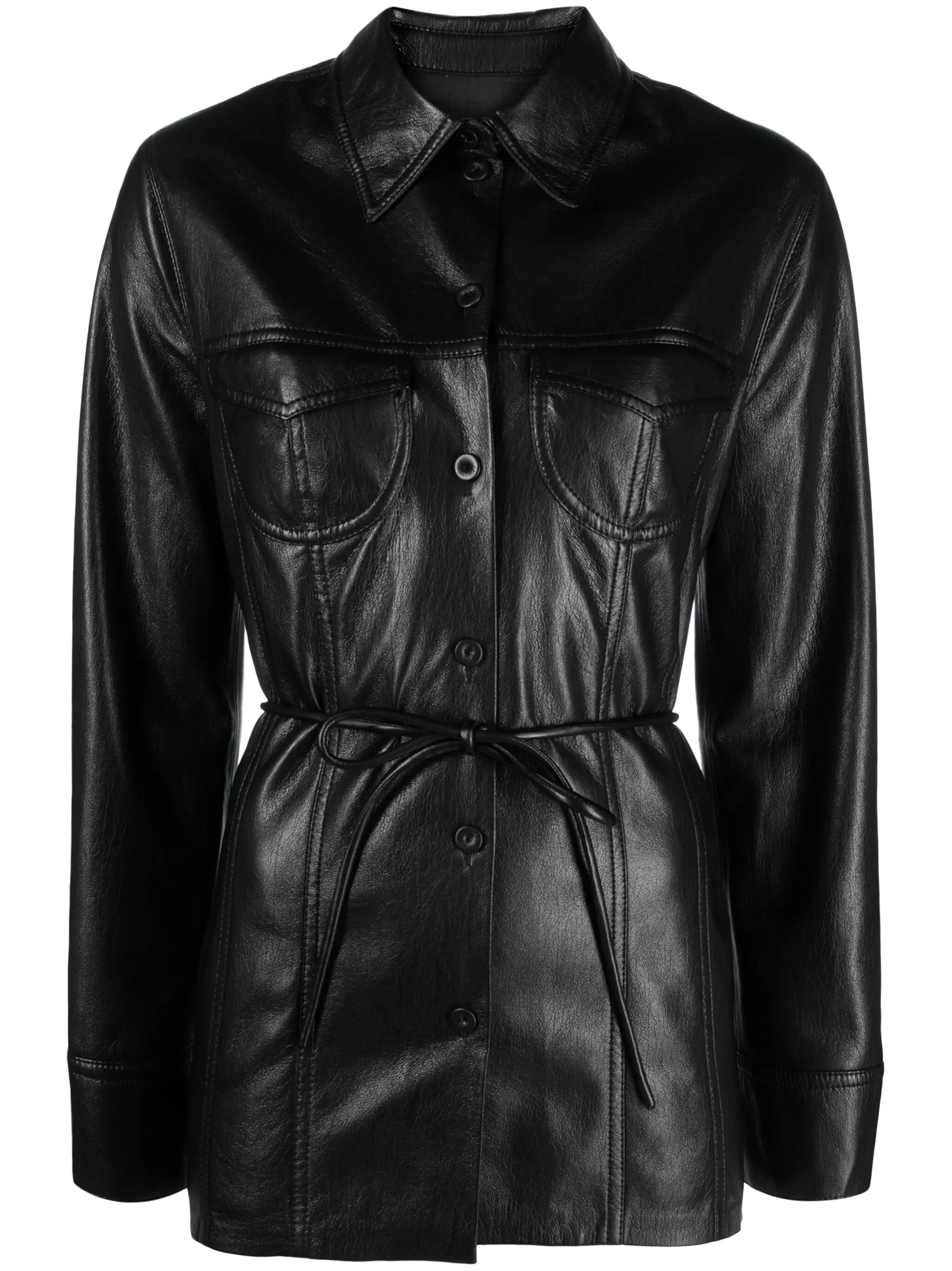 Karline faux-leather shirt