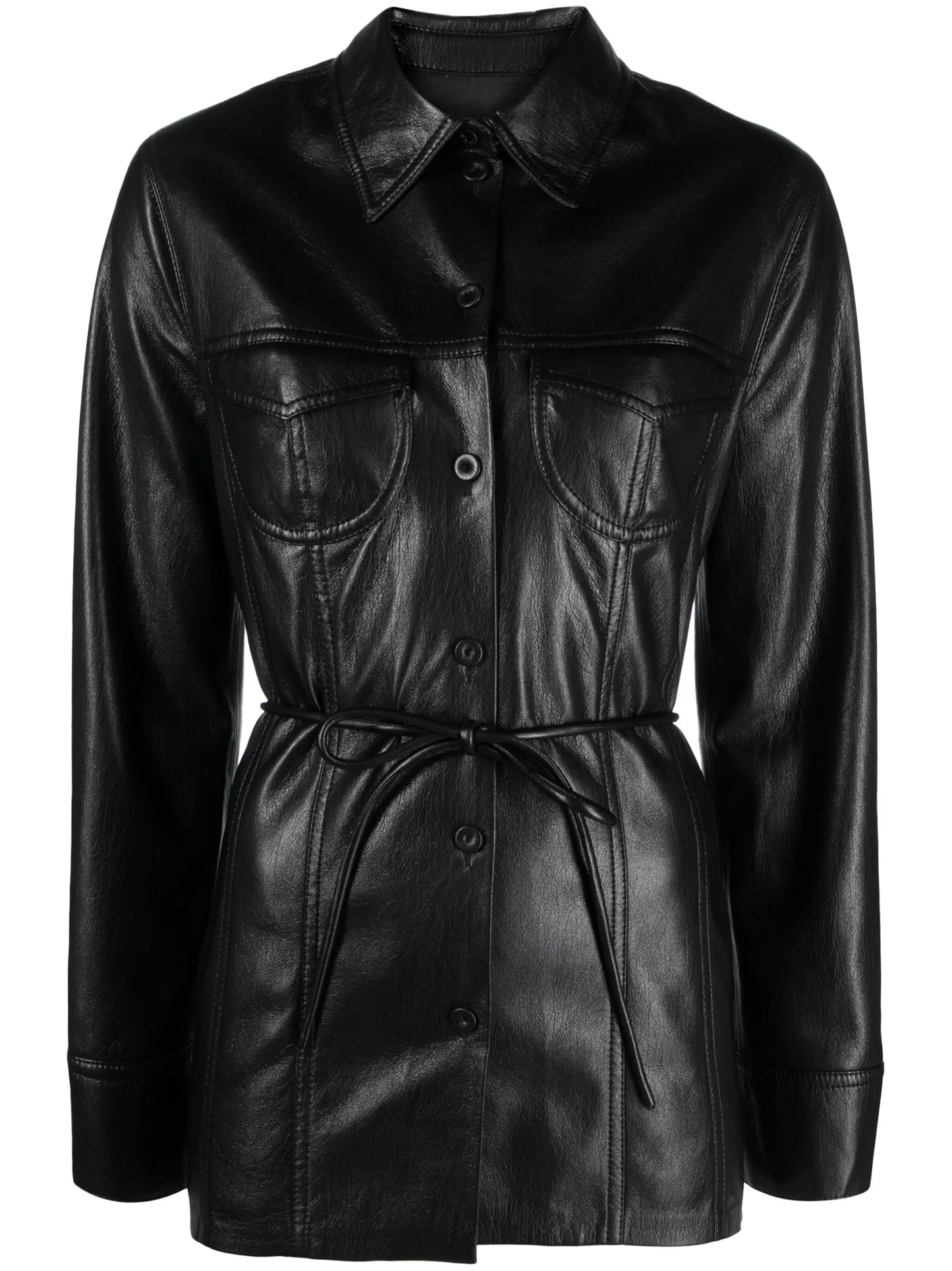 Karline faux-leather shirt