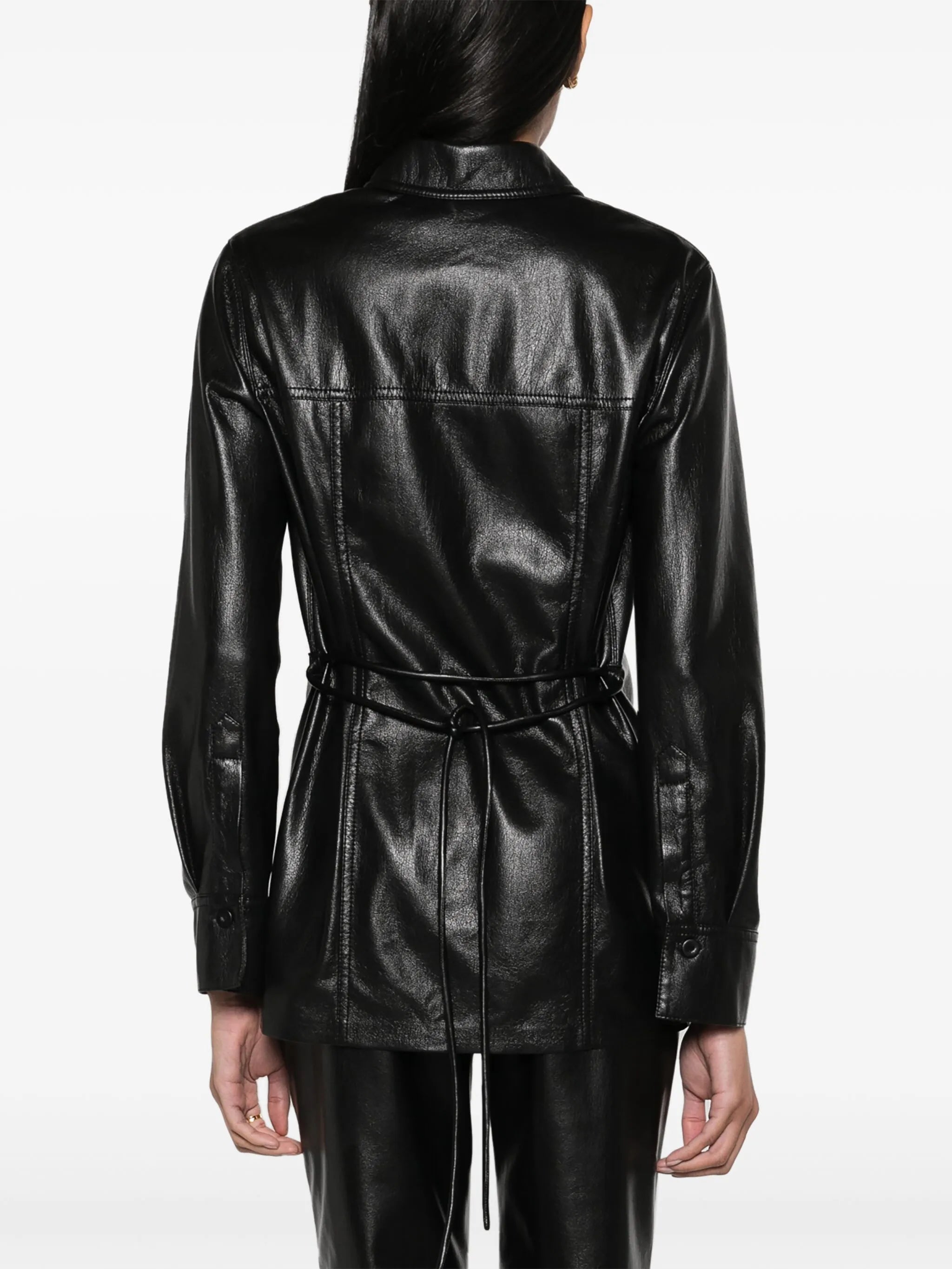 Karline faux-leather shirt
