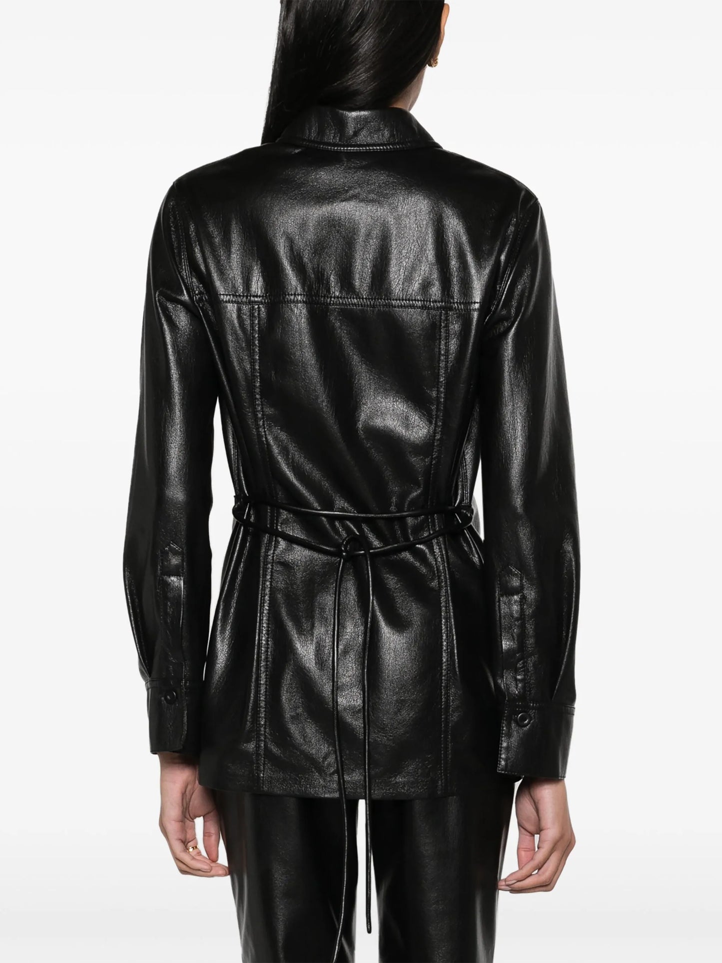 Karline faux-leather shirt