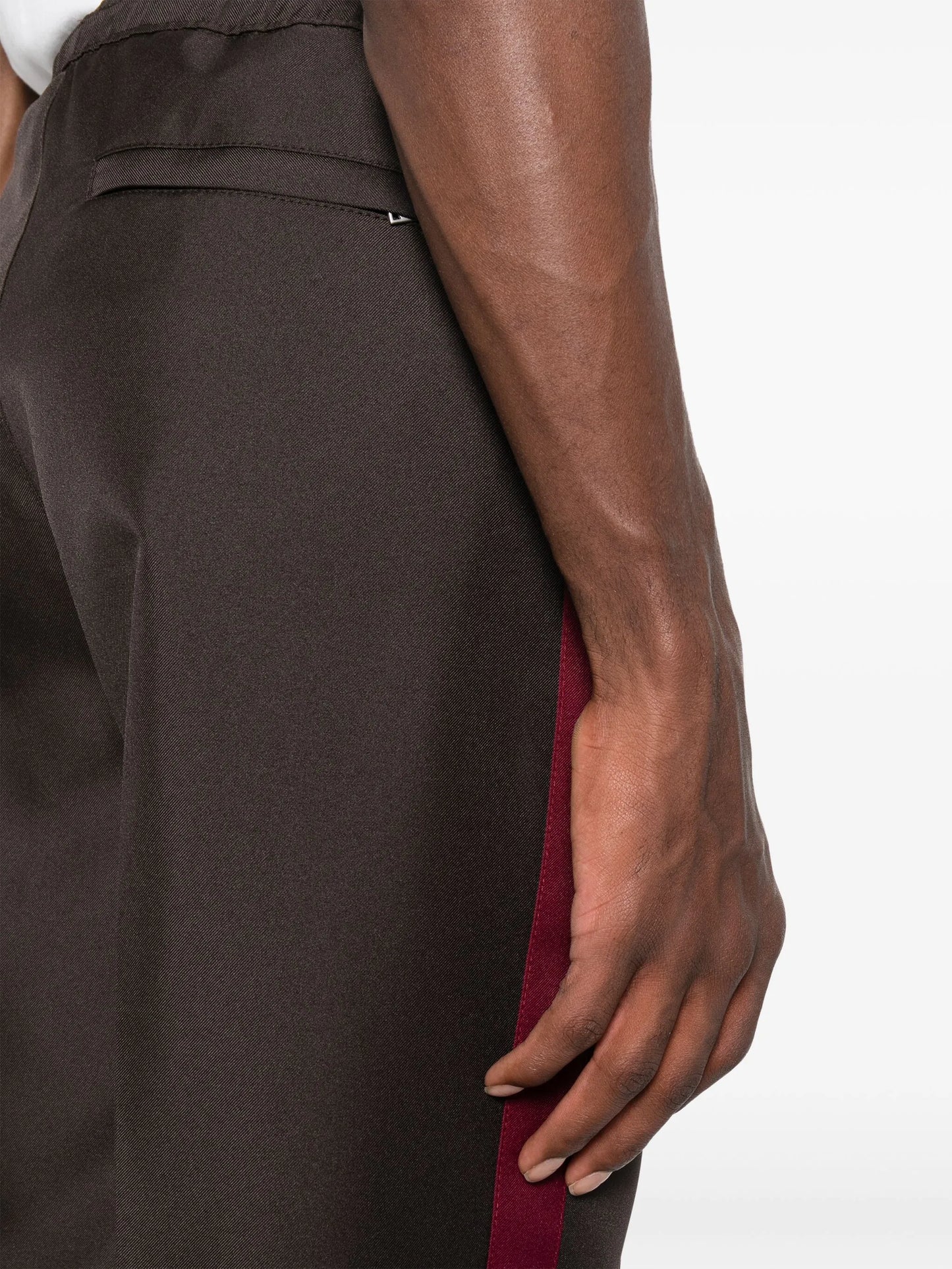 side-stripe drawstring straight-leg trousers