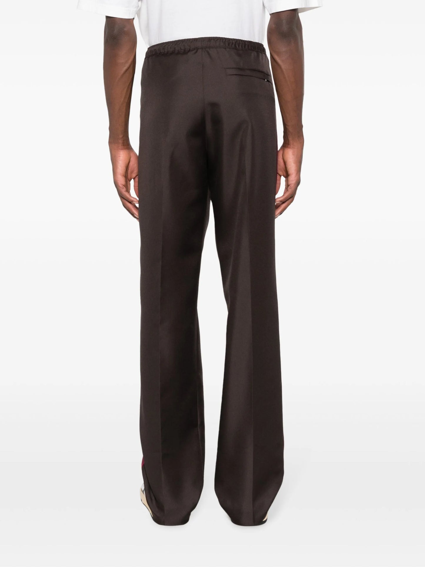 side-stripe drawstring straight-leg trousers