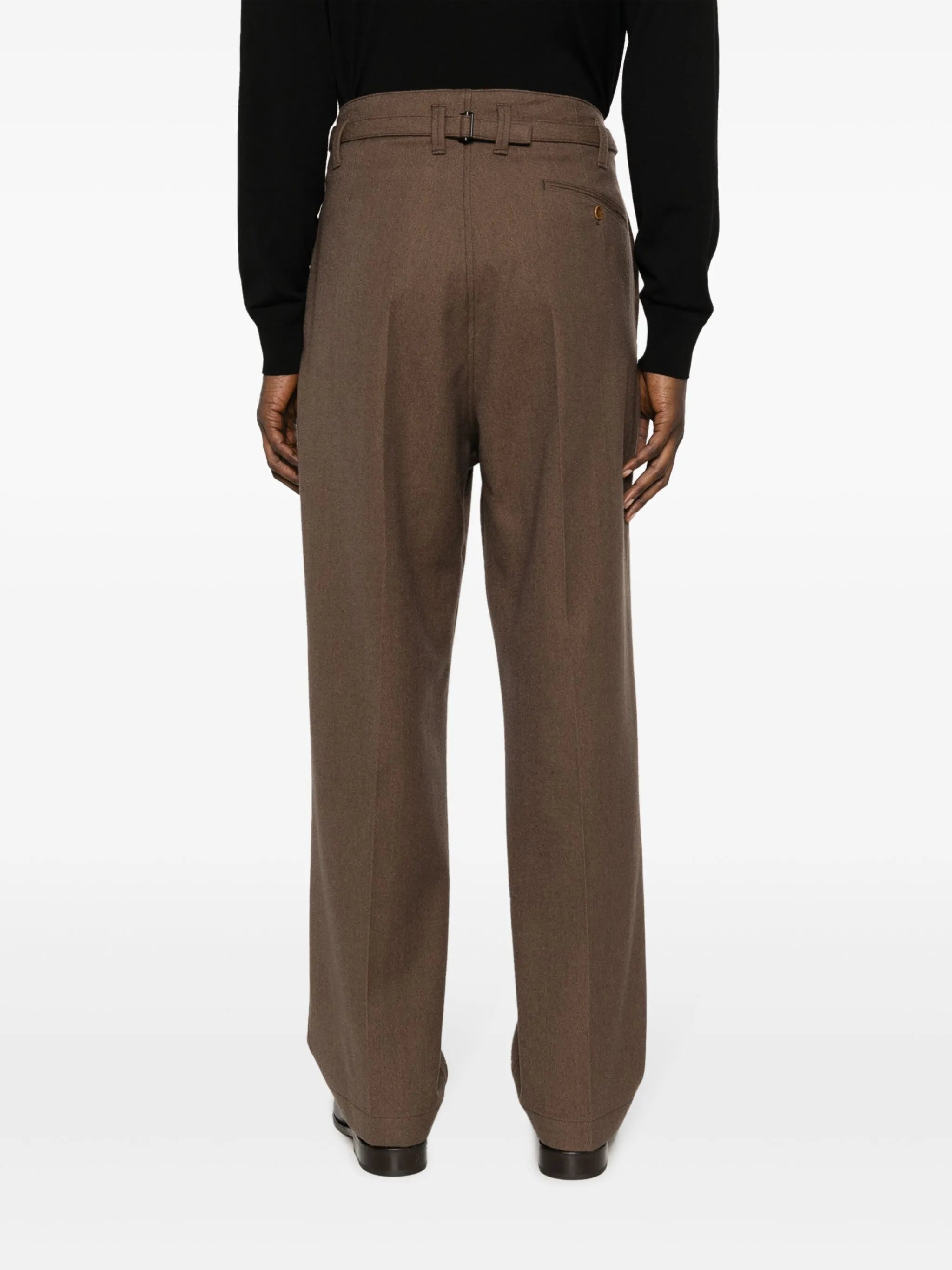 straight-leg wool-blend trousers