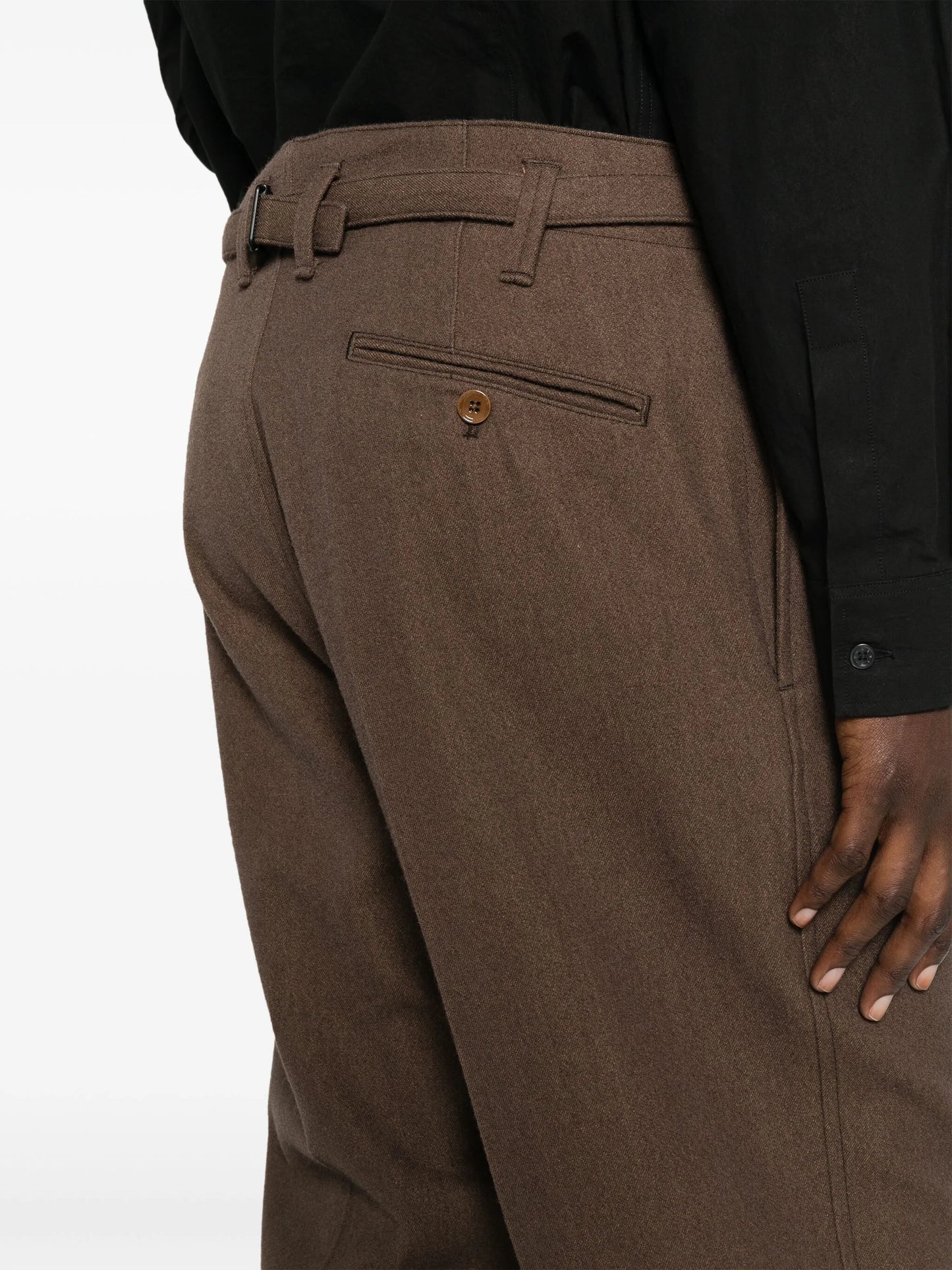 straight-leg wool-blend trousers