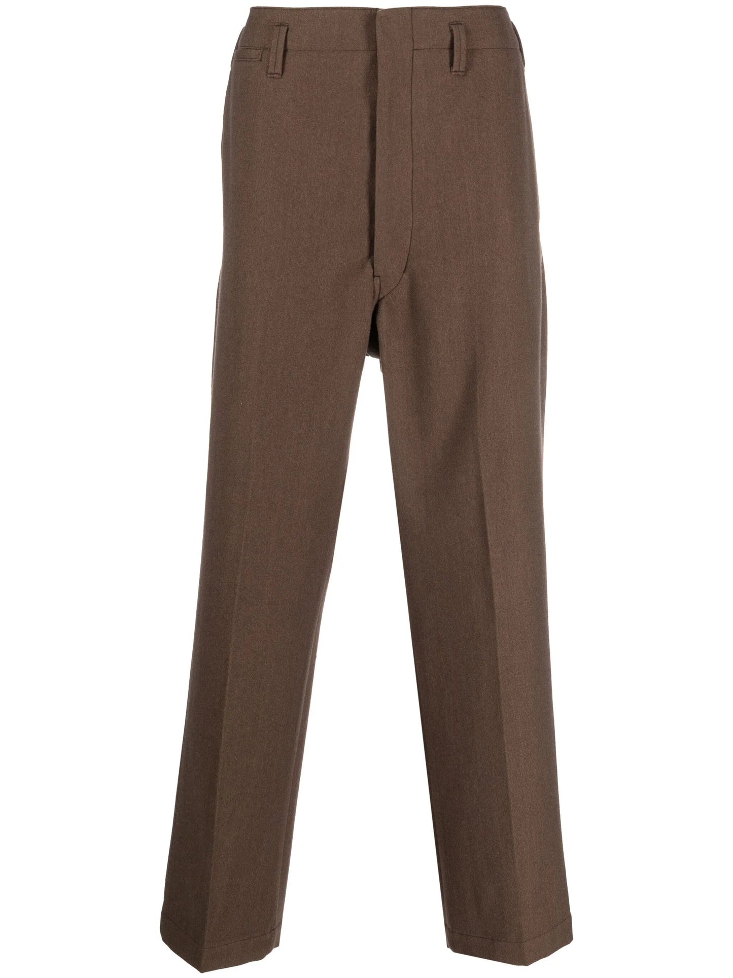 straight-leg wool-blend trousers