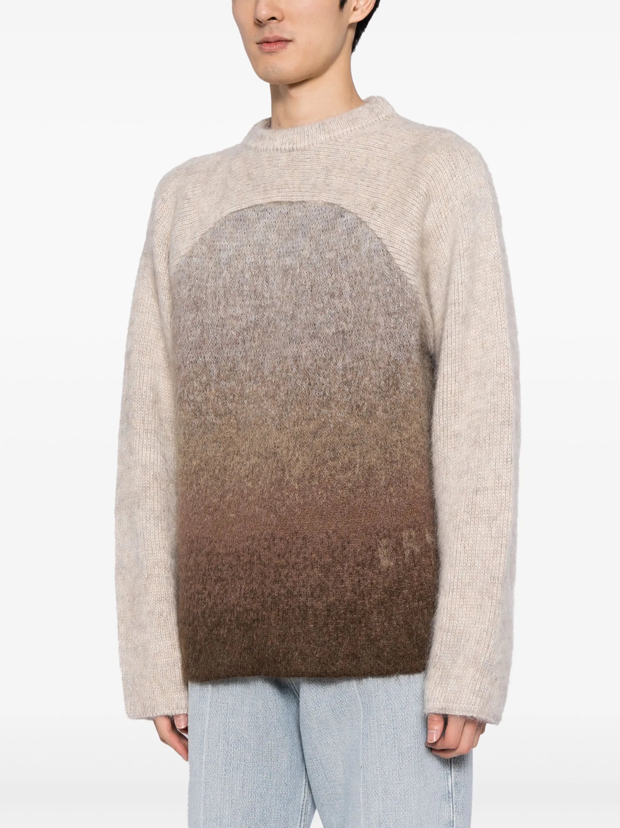 Rainbow gradient-effect crew-neck jumper