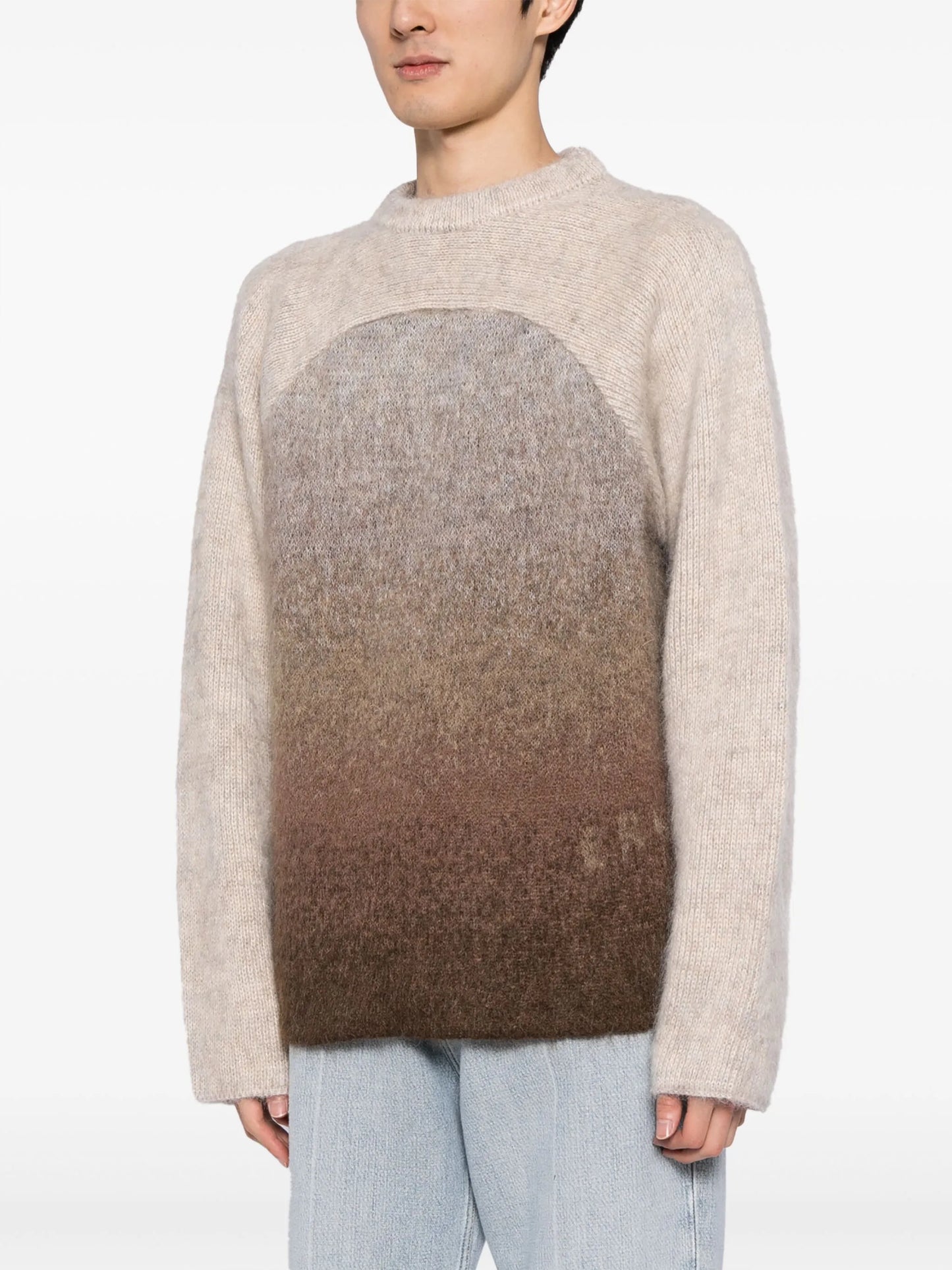 Rainbow gradient-effect crew-neck jumper