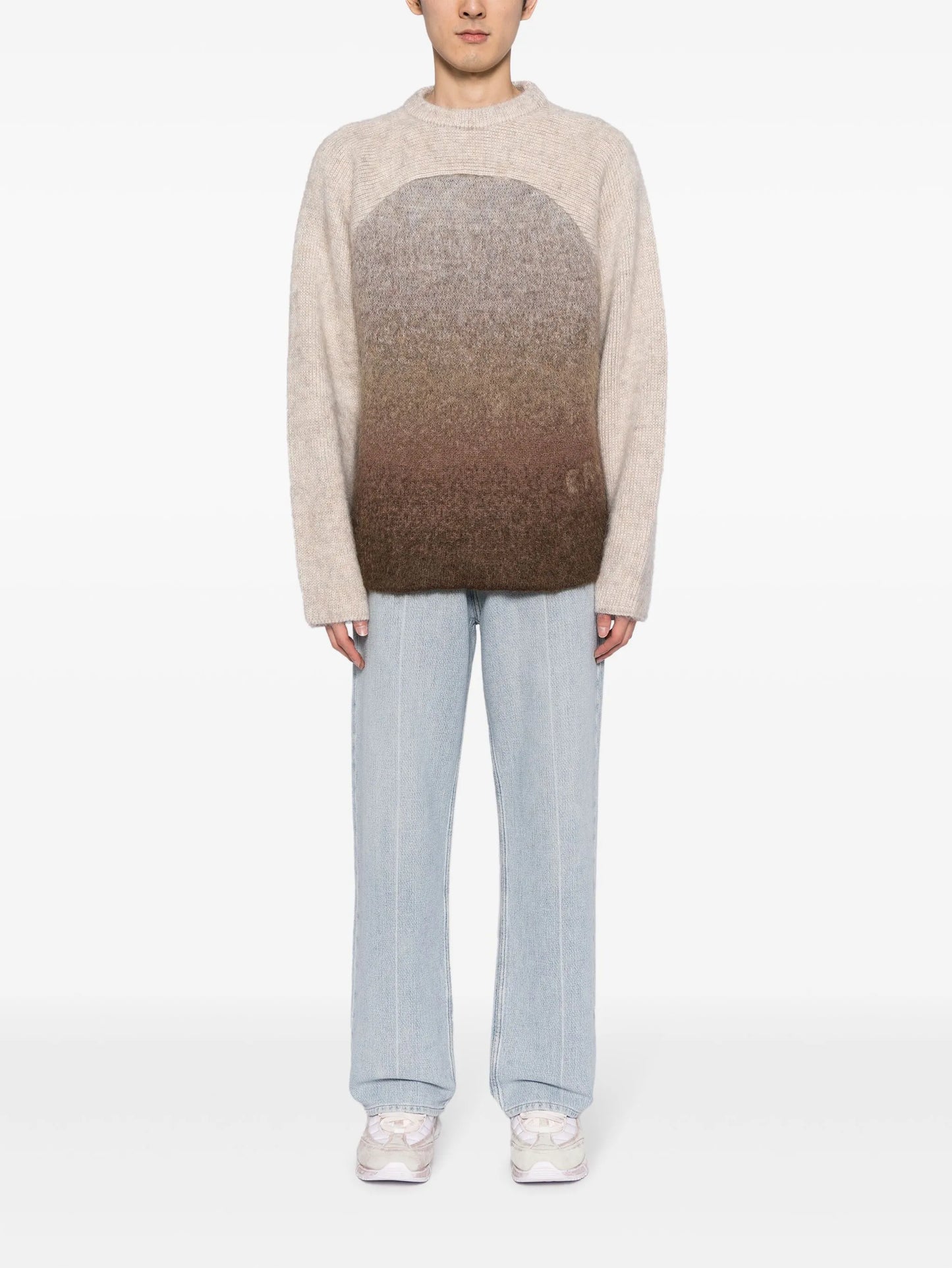 Rainbow gradient-effect crew-neck jumper