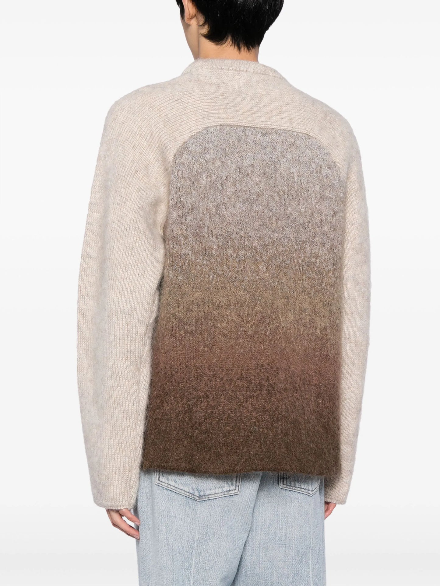 Rainbow gradient-effect crew-neck jumper