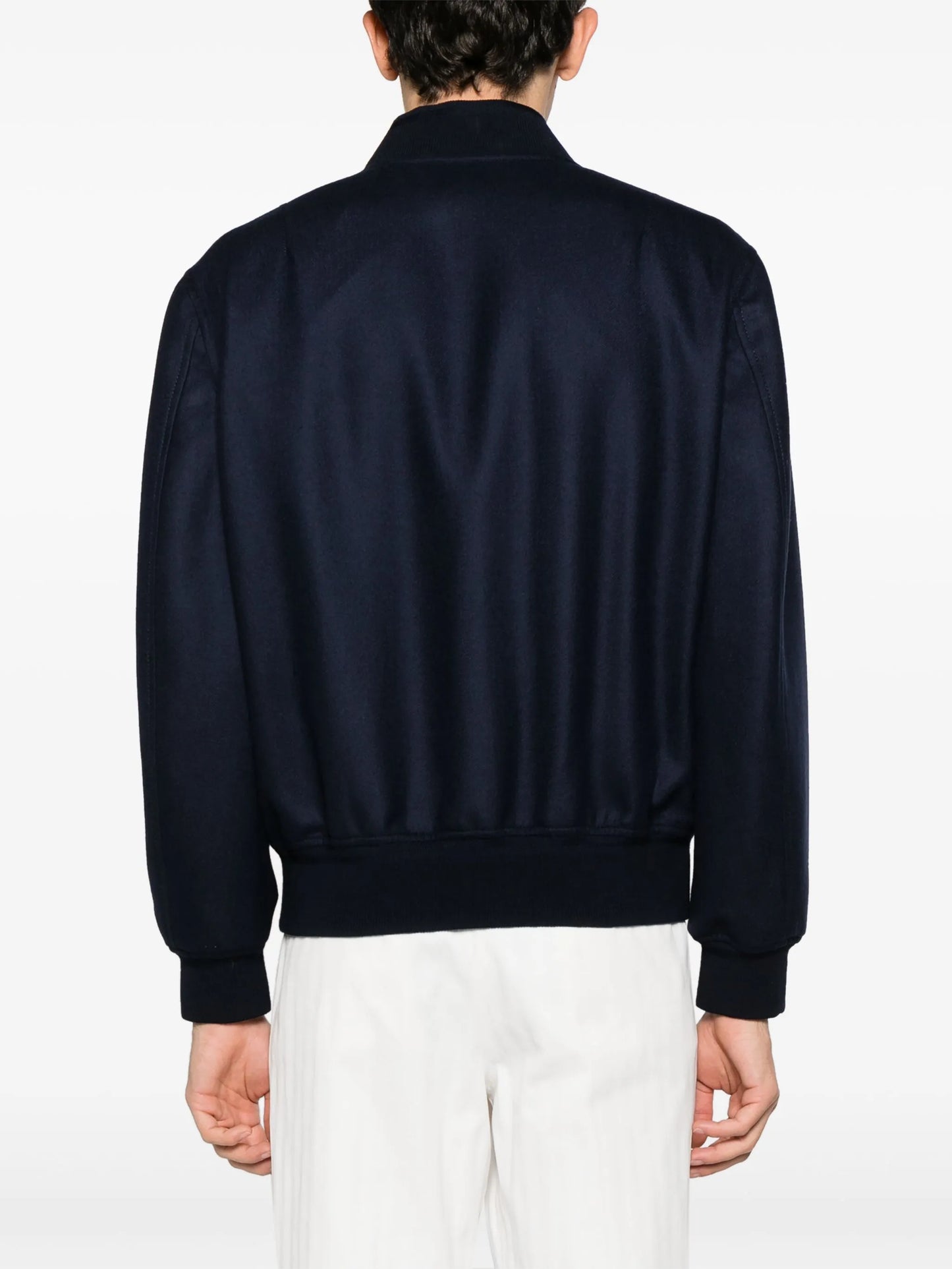 brushed-effect twill bomber jacket