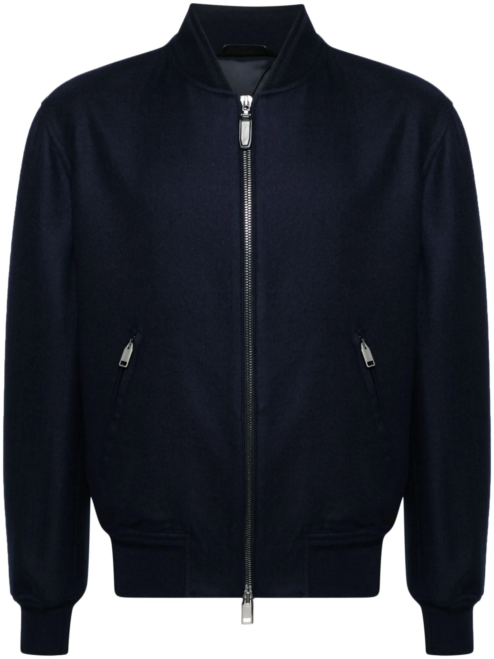 brushed-effect twill bomber jacket