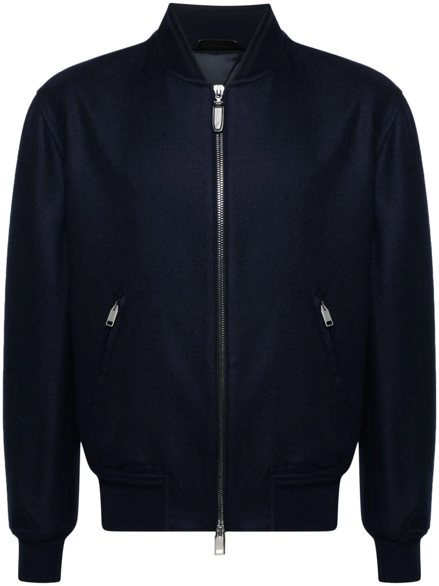 brushed-effect twill bomber jacket