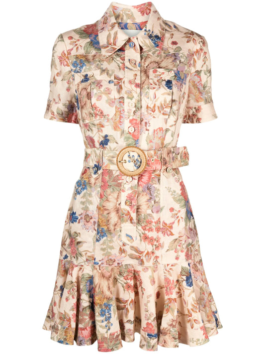 August floral-print shirtdress