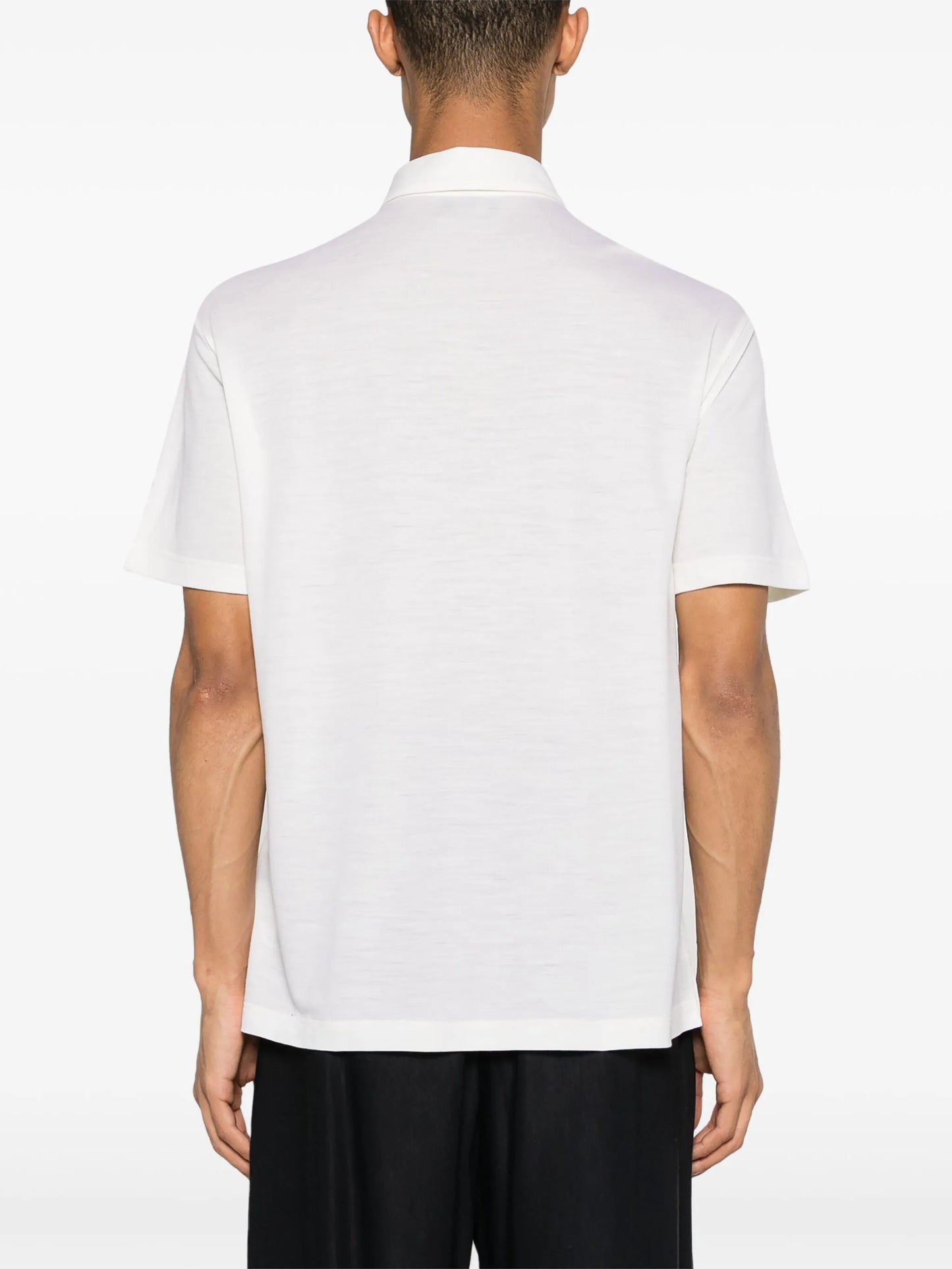 logo-embroidered wool polo shirt