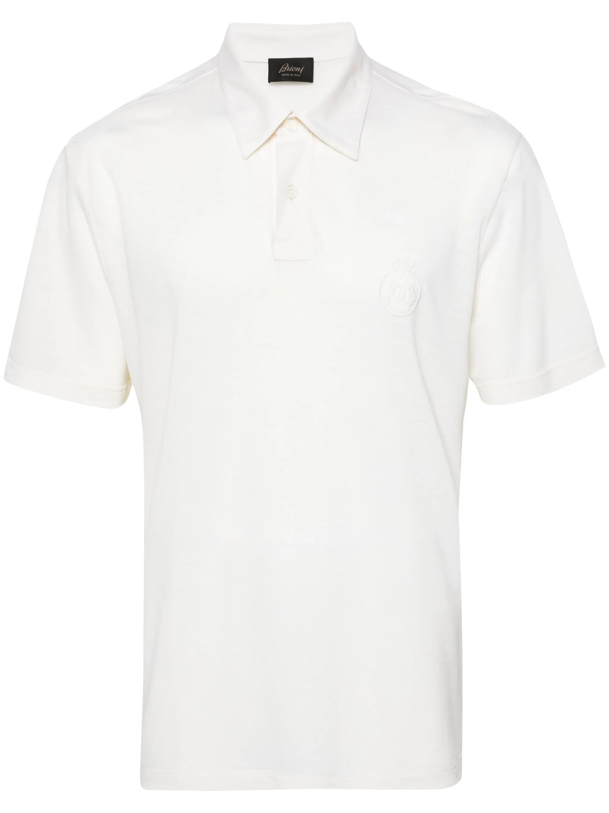 logo-embroidered wool polo shirt
