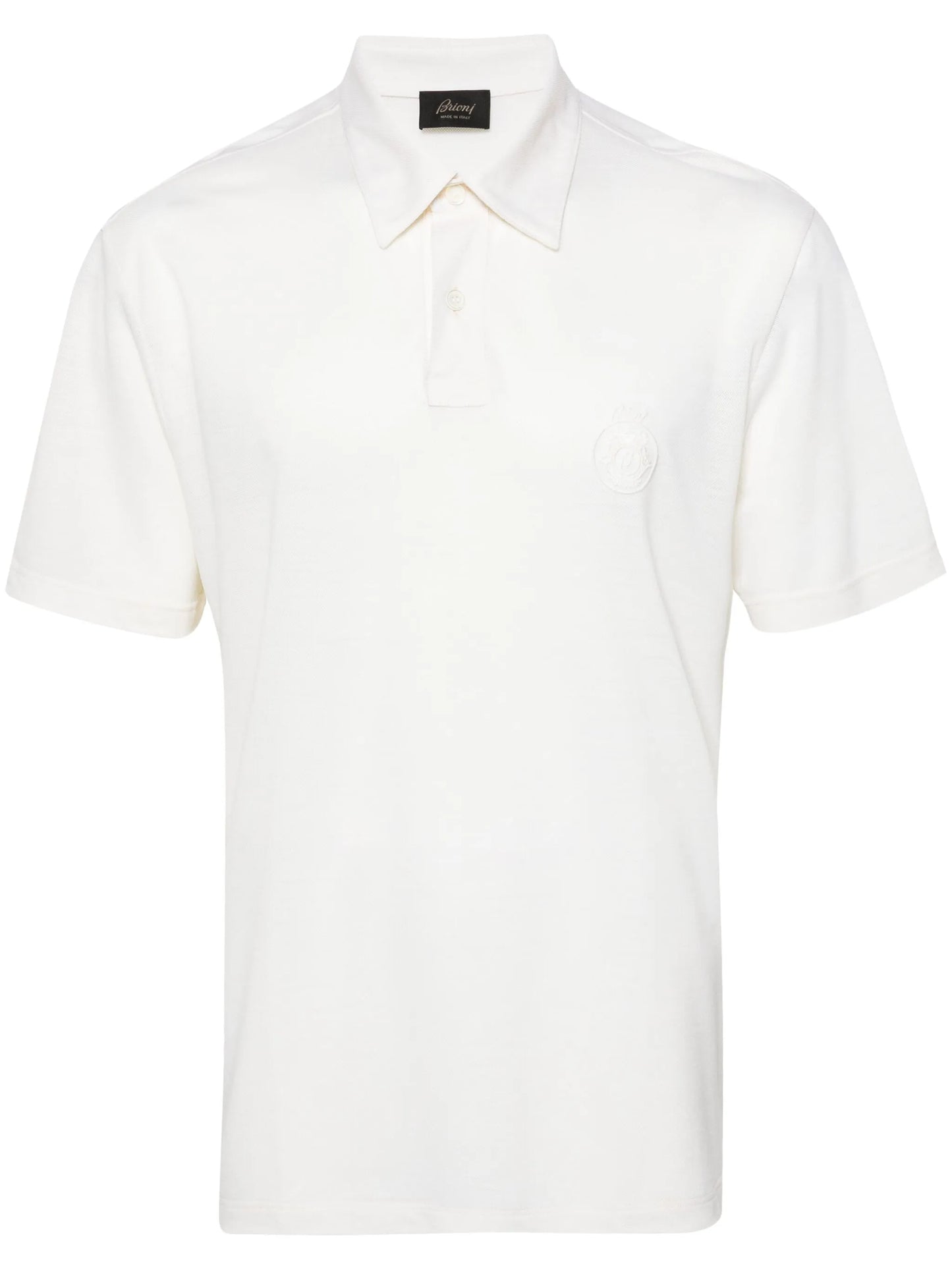 logo-embroidered wool polo shirt