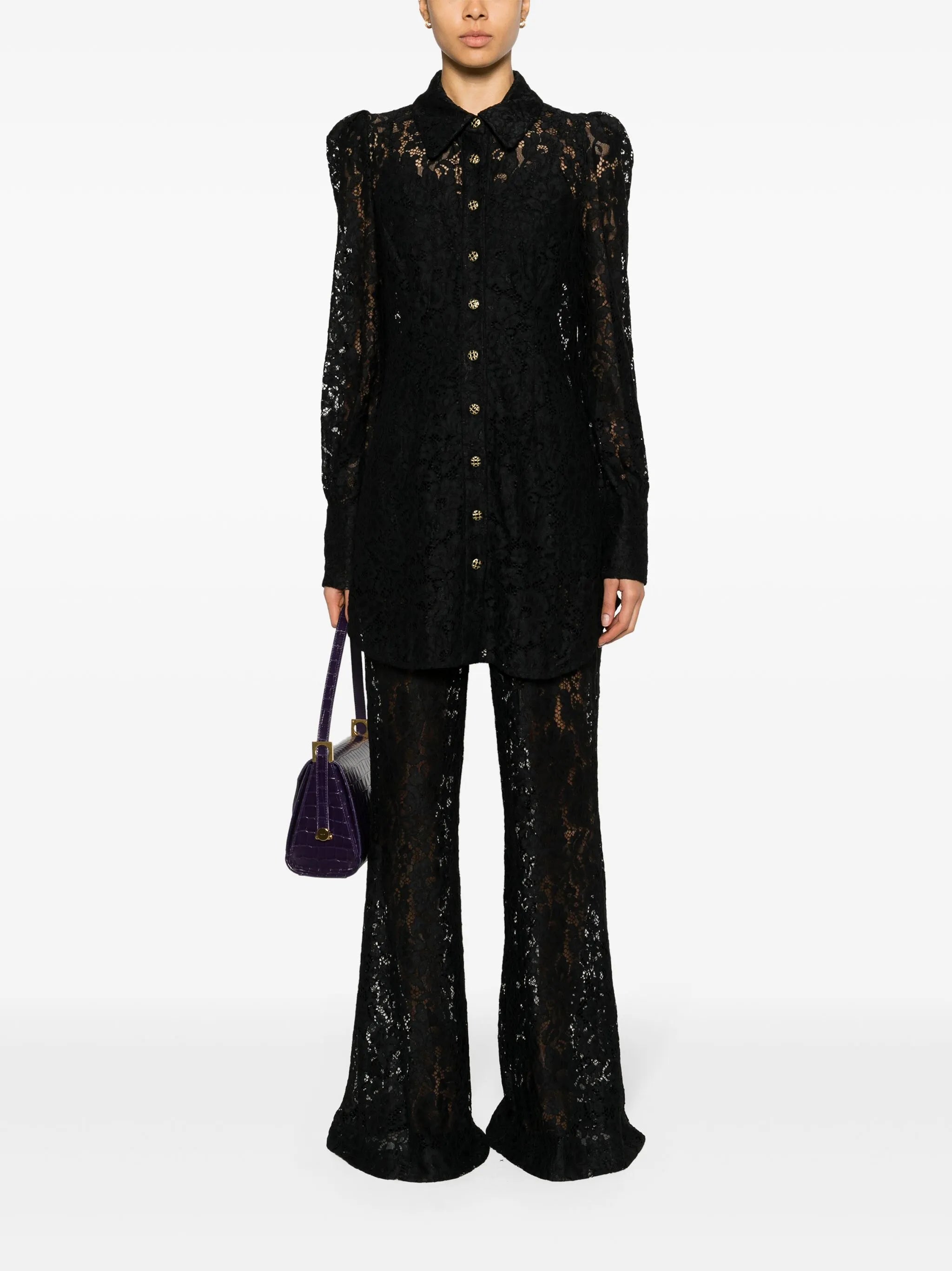 Matchmaker flared lace trousers