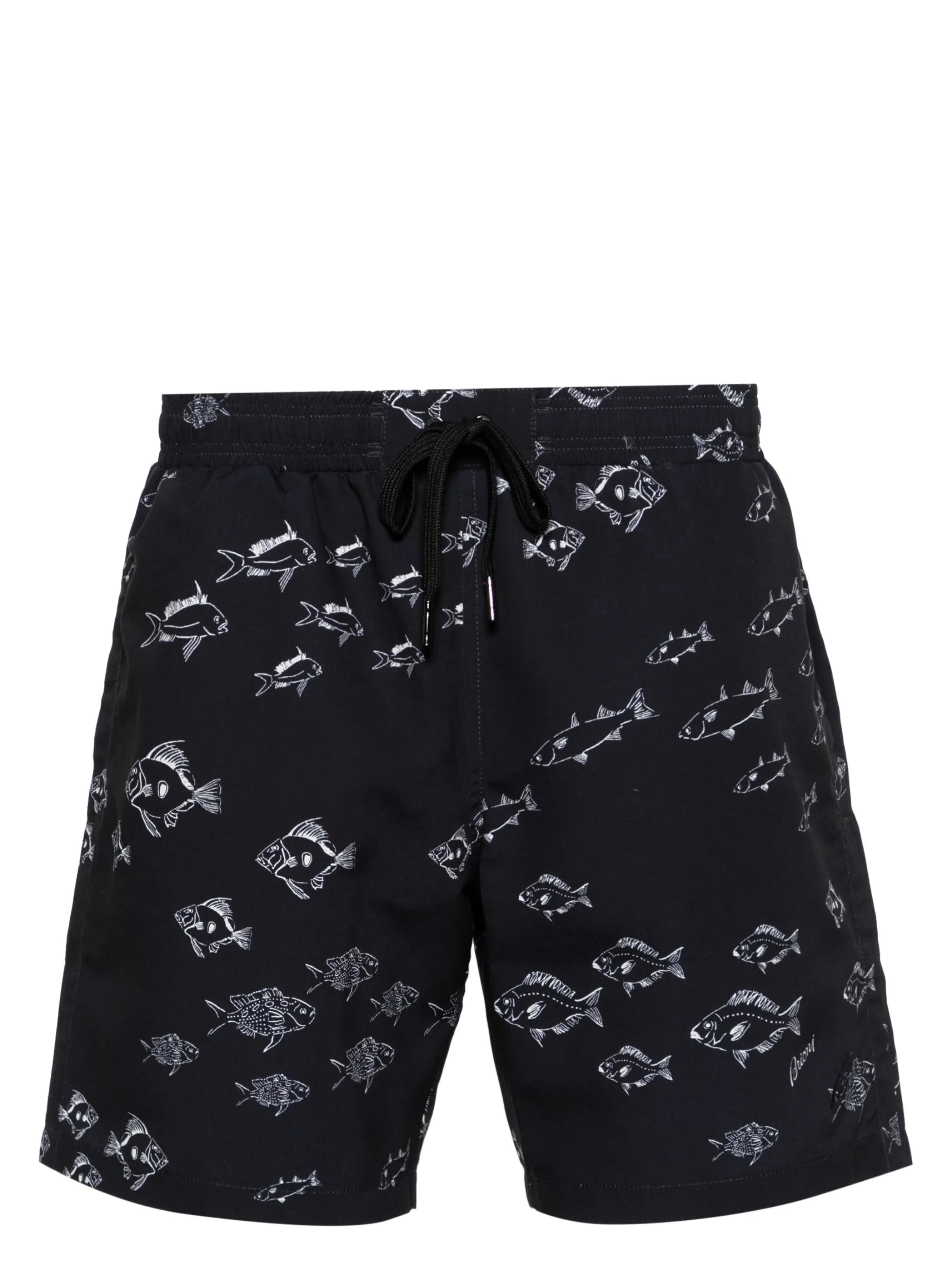 fish-print swim shorts