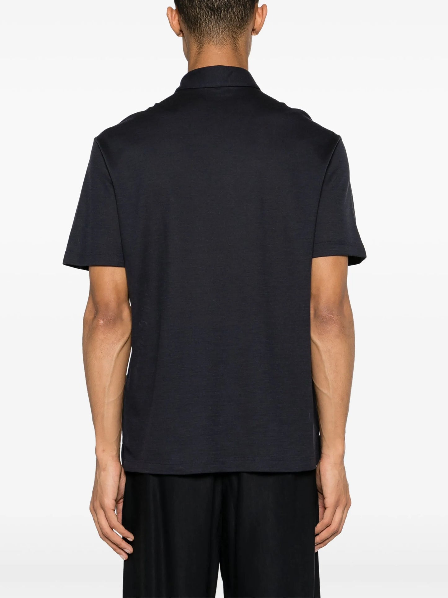 logo-embroidered wool polo shirt