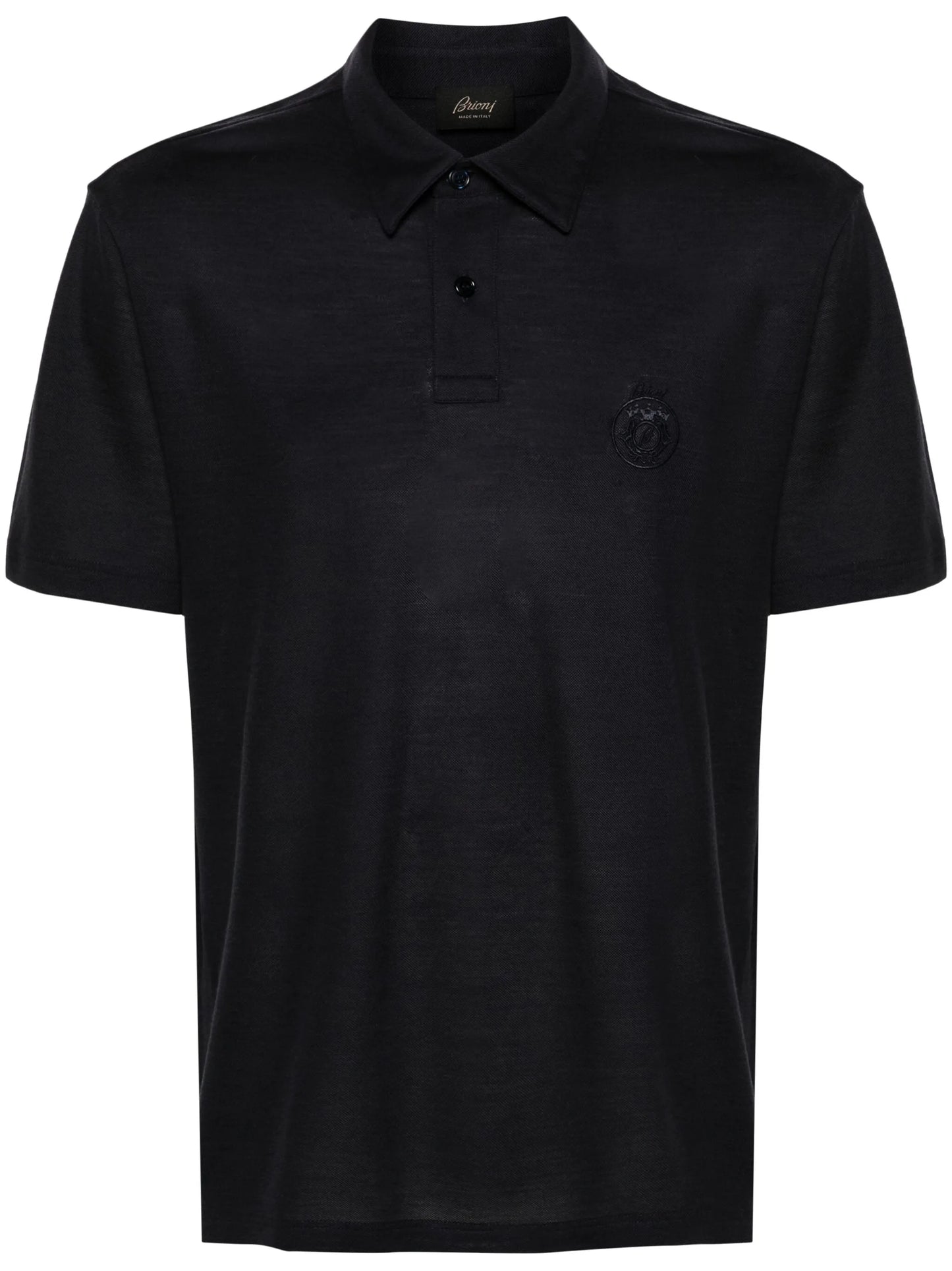 logo-embroidered wool polo shirt