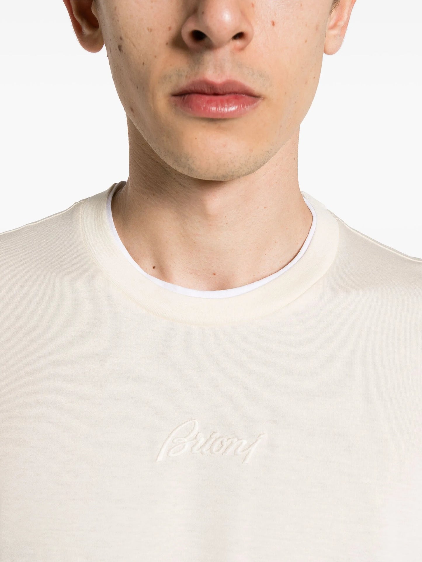logo-embroidered layered t-shirt