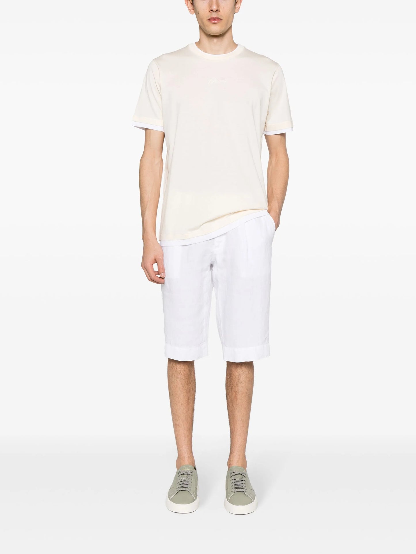 logo-embroidered layered t-shirt