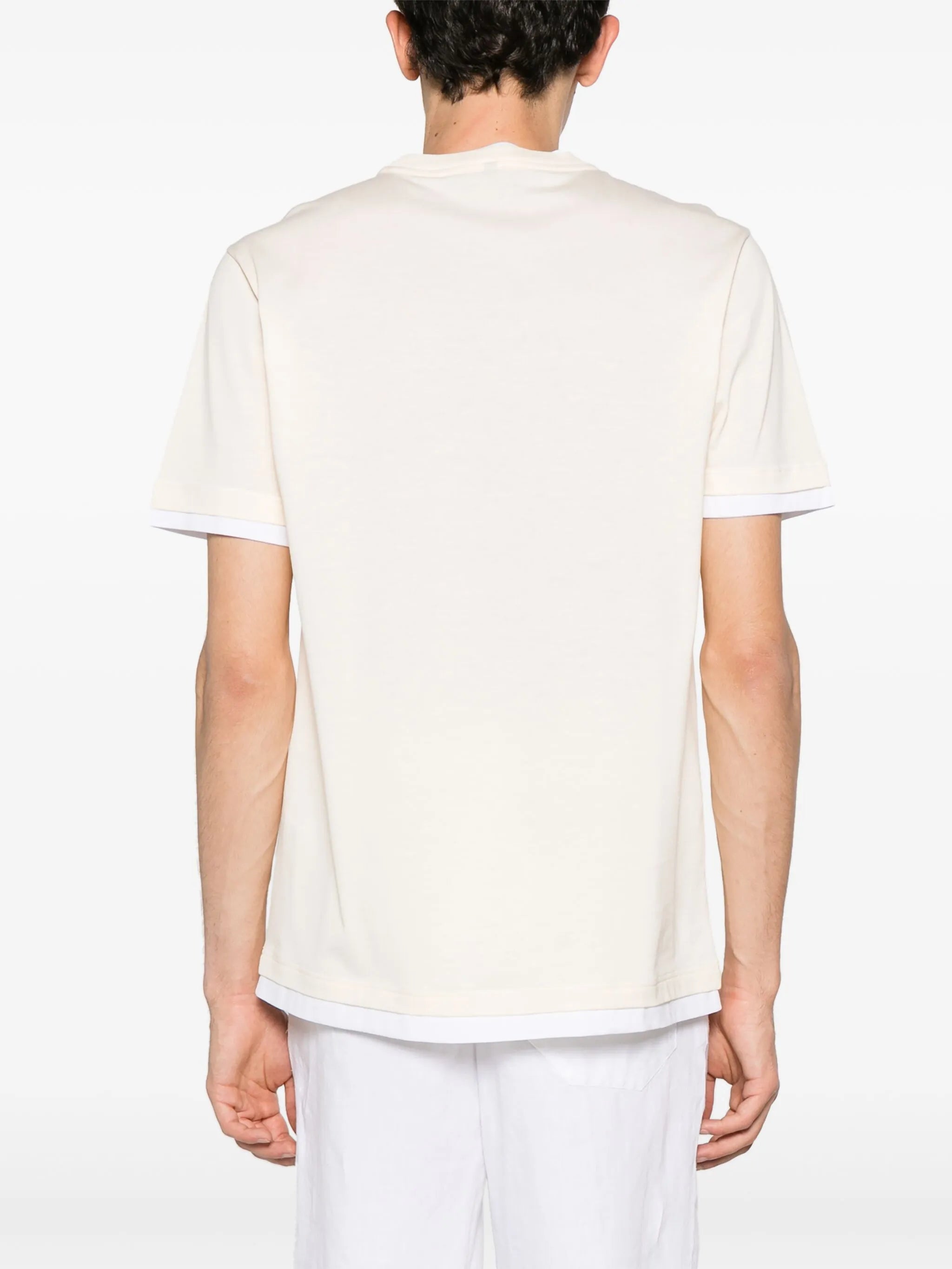 logo-embroidered layered t-shirt