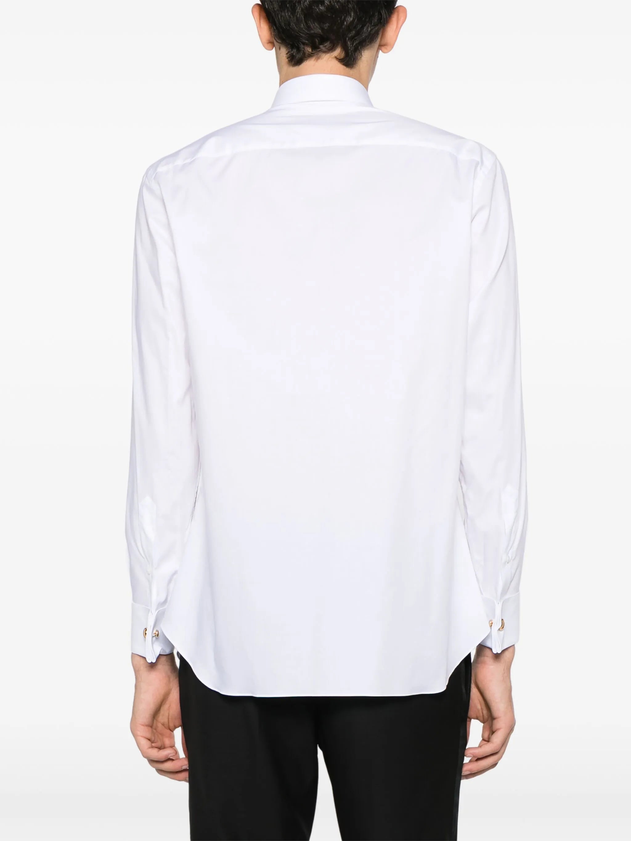 pointed-collar twill shirt