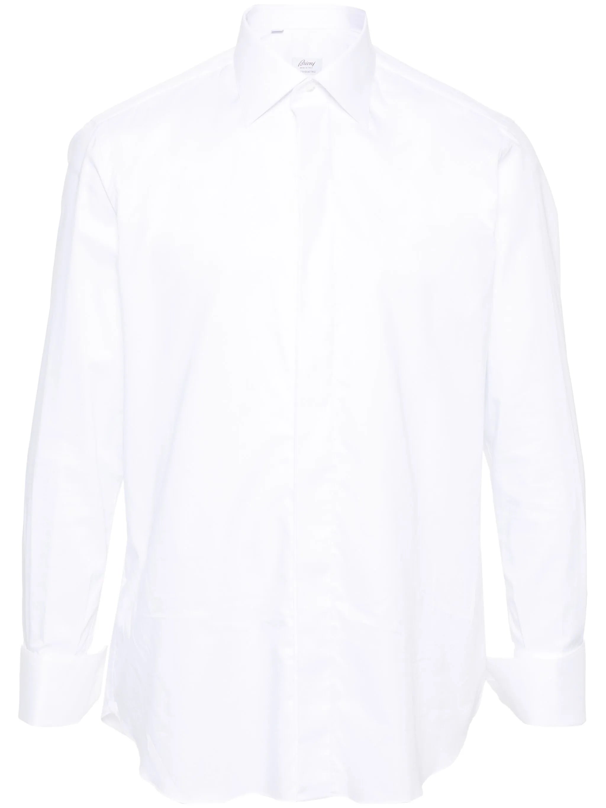 pointed-collar twill shirt