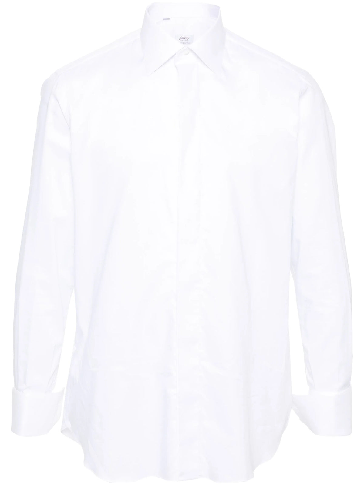pointed-collar twill shirt
