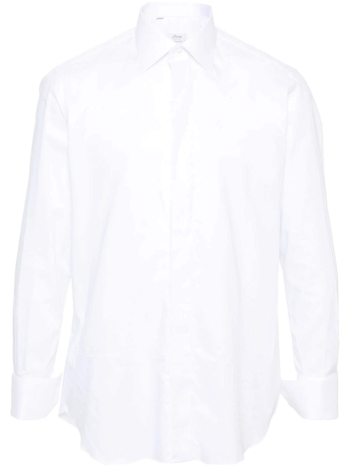 pointed-collar twill shirt