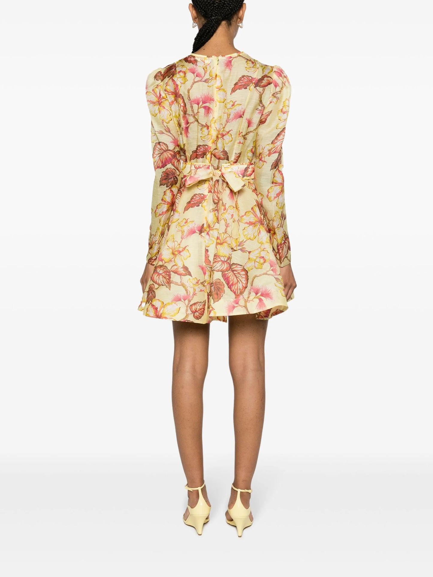 Hibiscus floral-print minidress