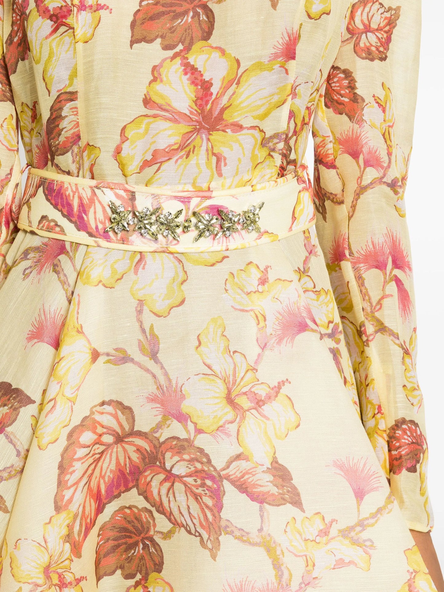 Hibiscus floral-print minidress