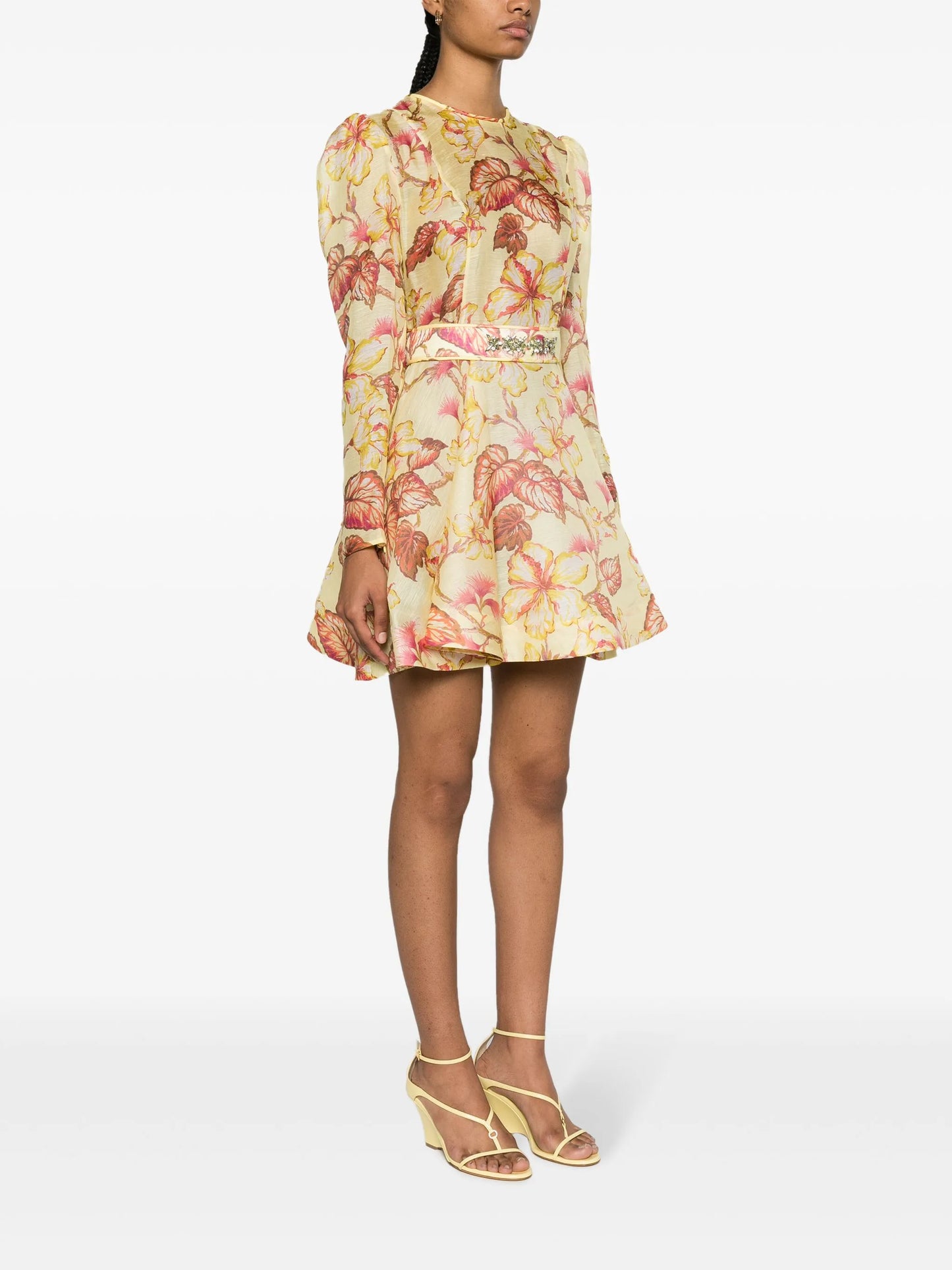Hibiscus floral-print minidress