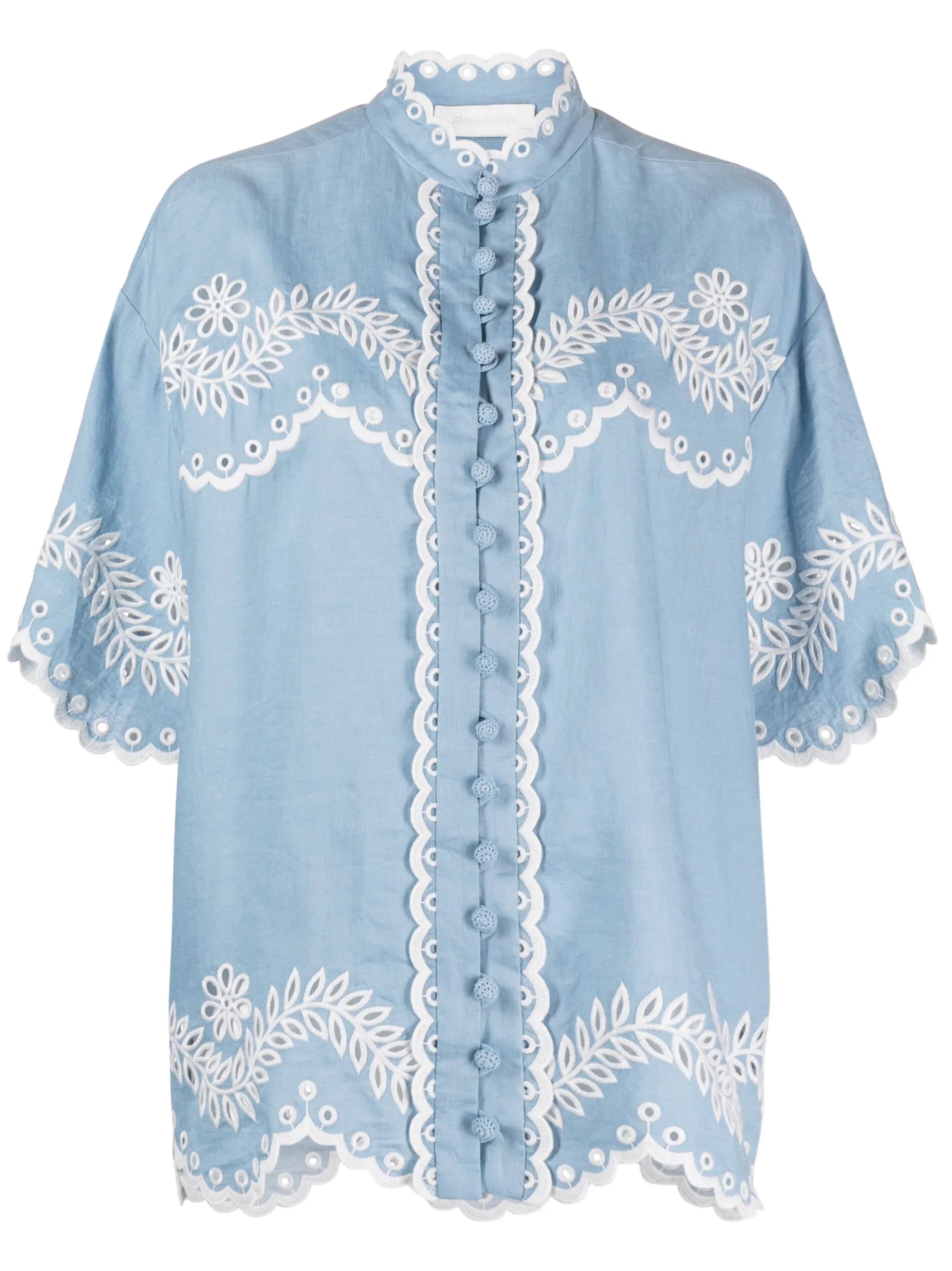 Junie embroidered linen shirt