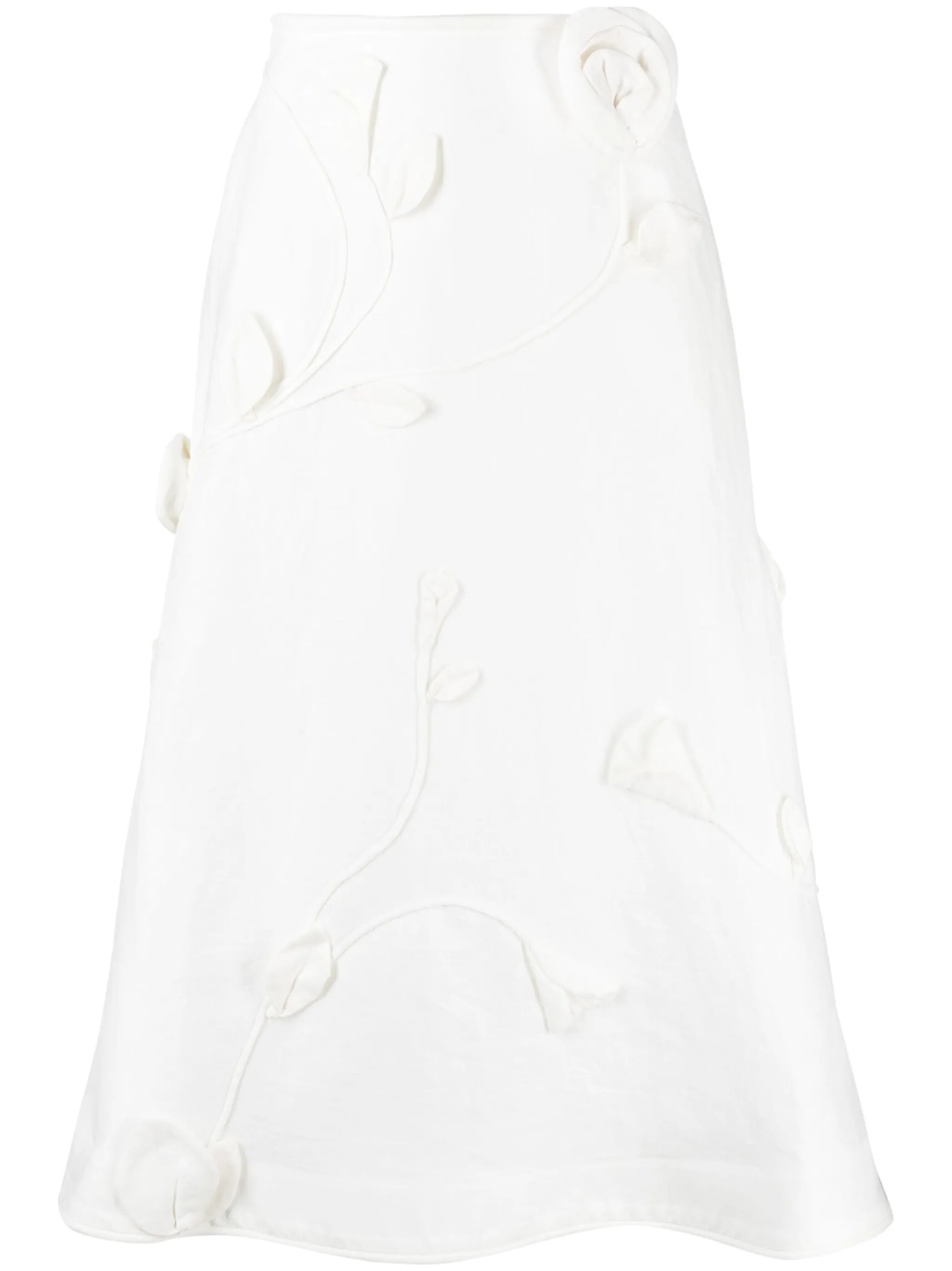 Matchmaker floral-appliqué linen skirt
