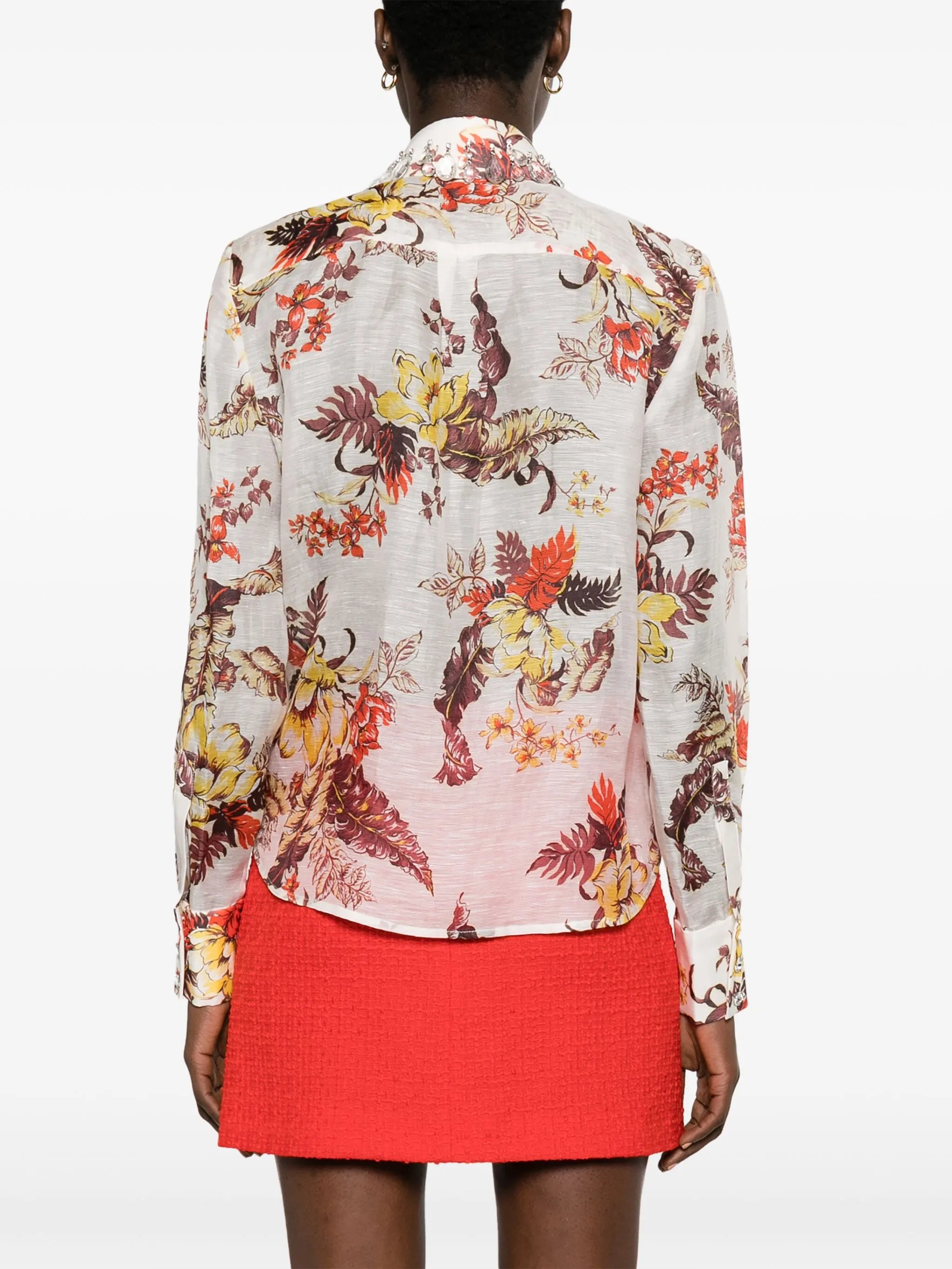 Matchmaker Tropical crystal-embellished shirt