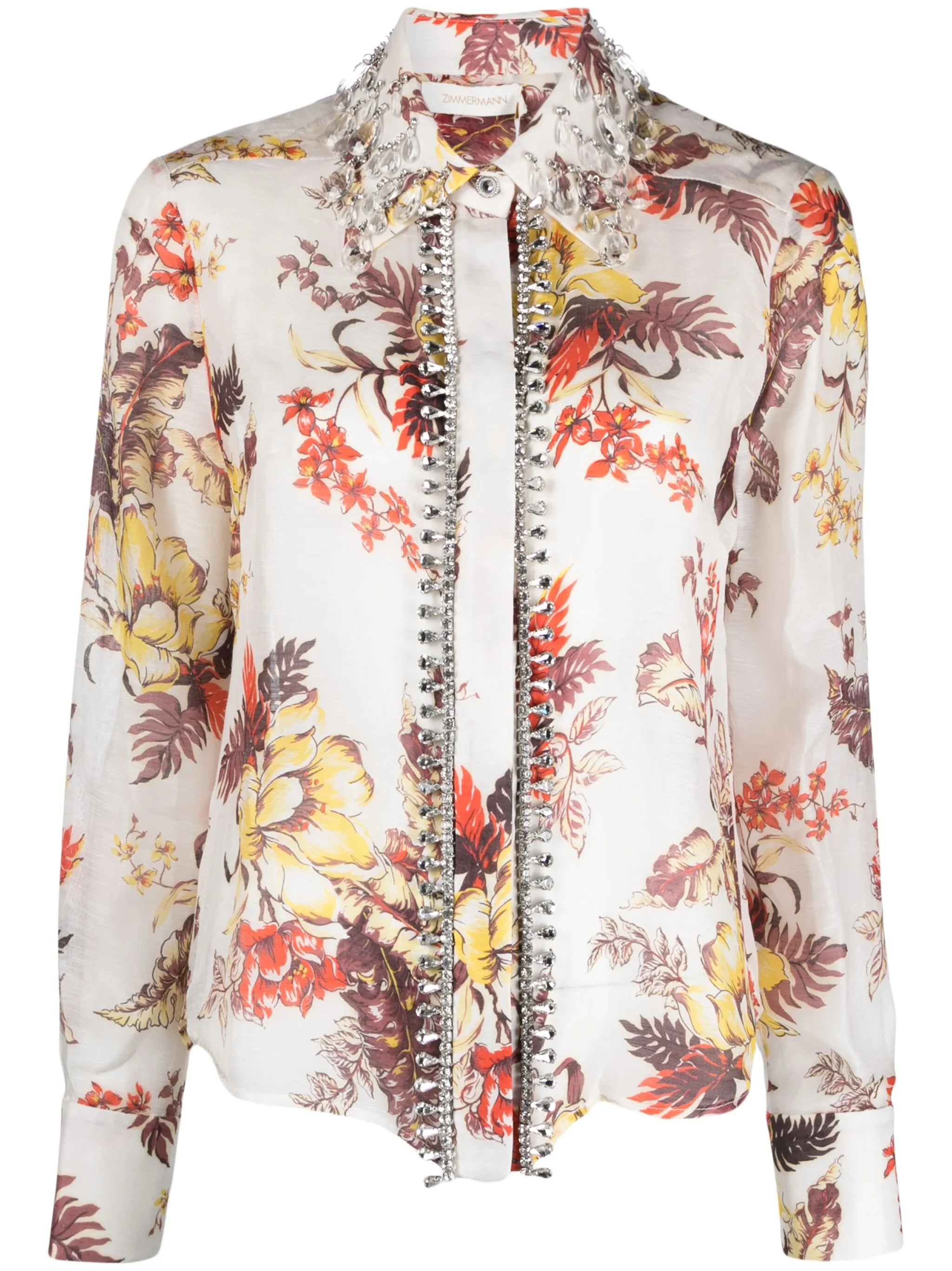 Matchmaker Tropical crystal-embellished shirt