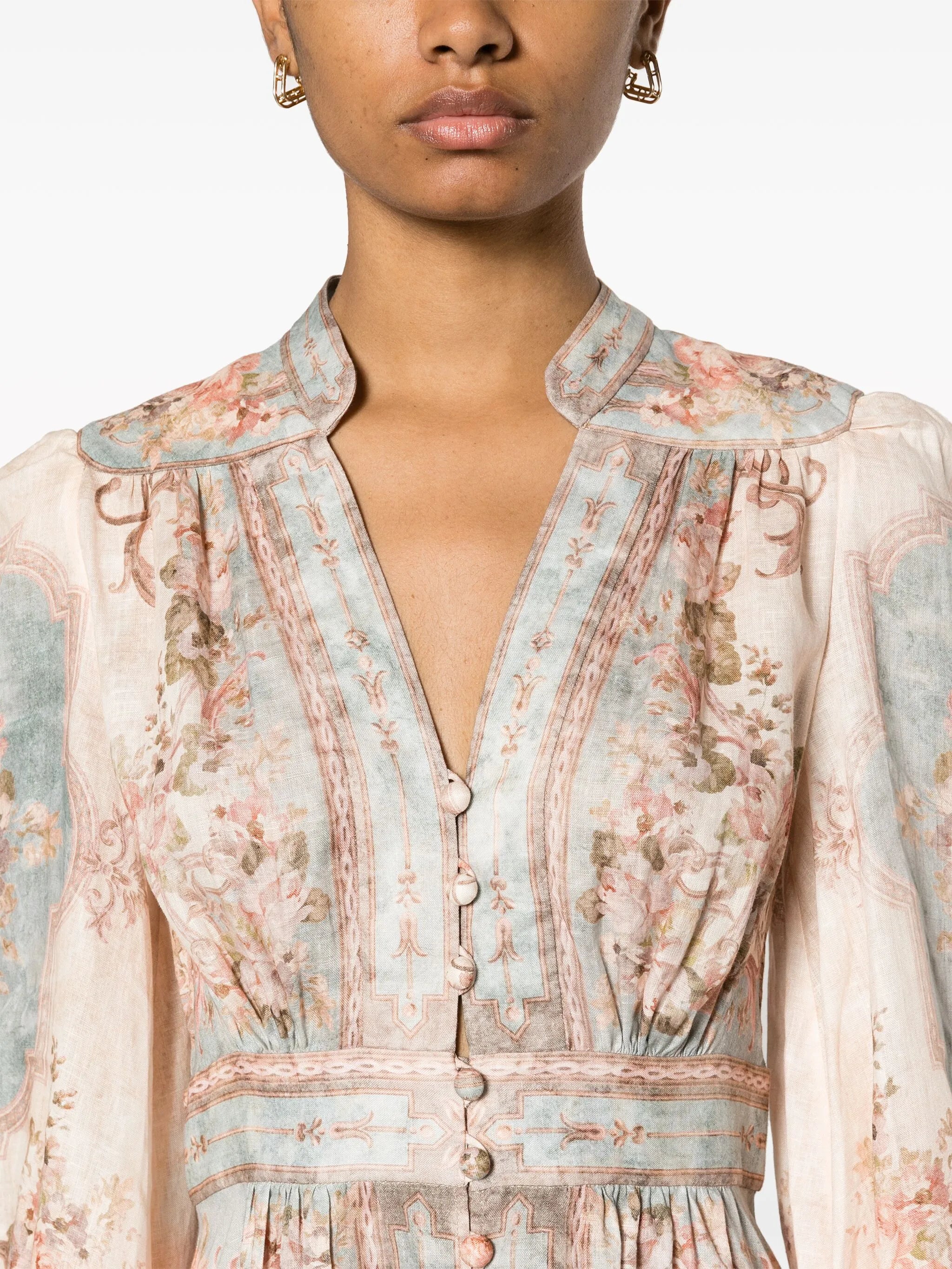 August floral-print midi dress