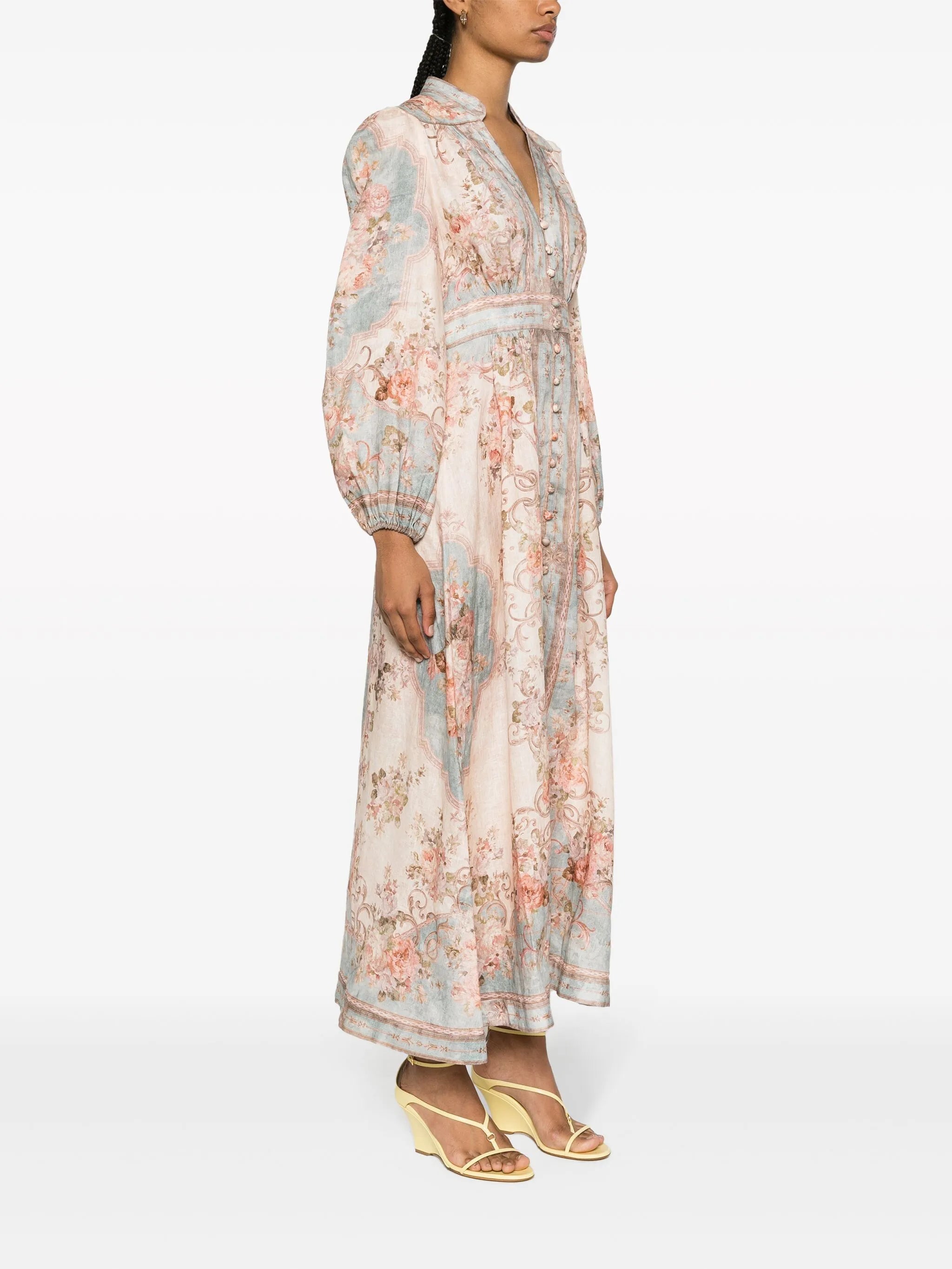 August floral-print midi dress