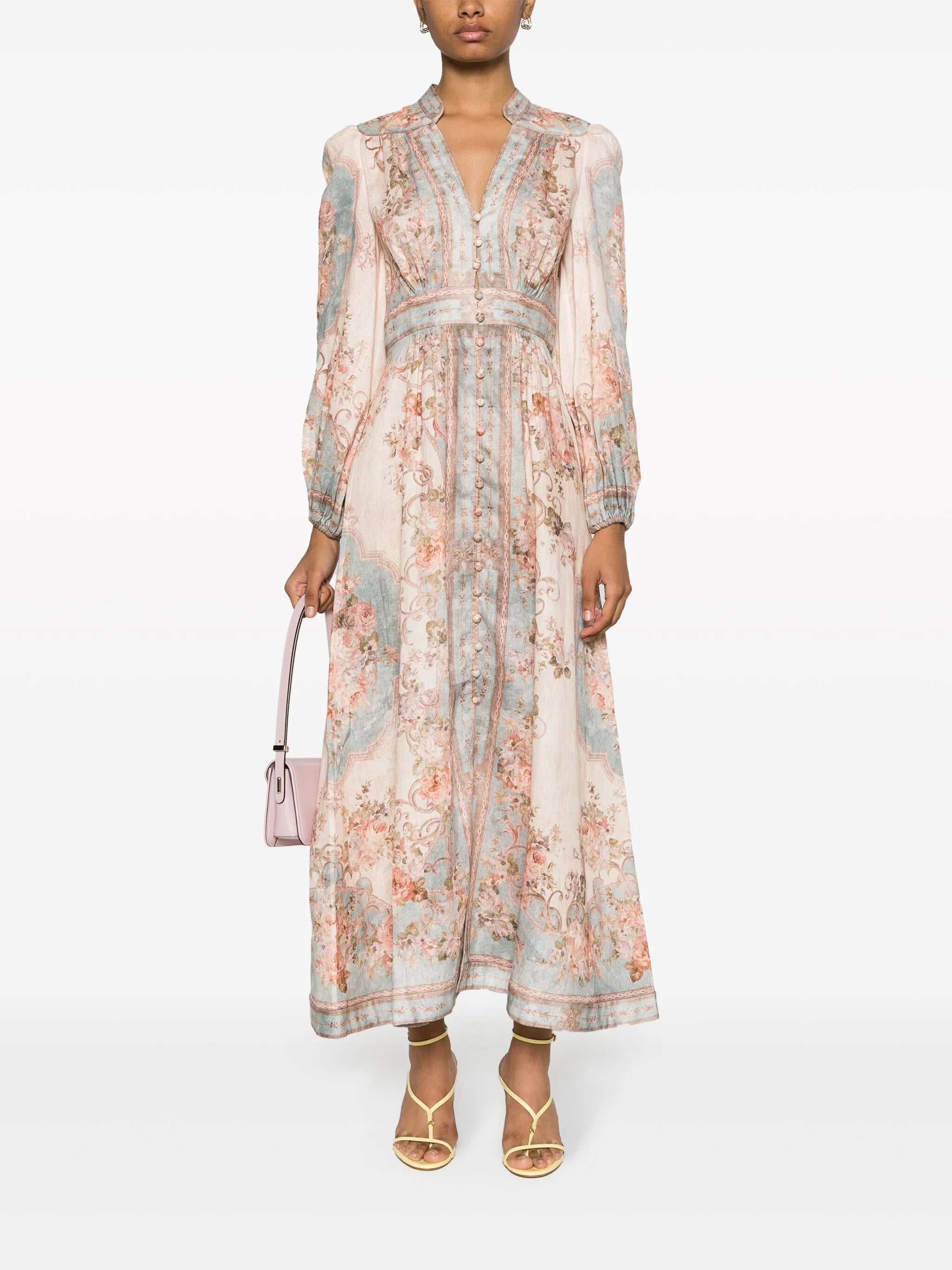 August floral-print midi dress