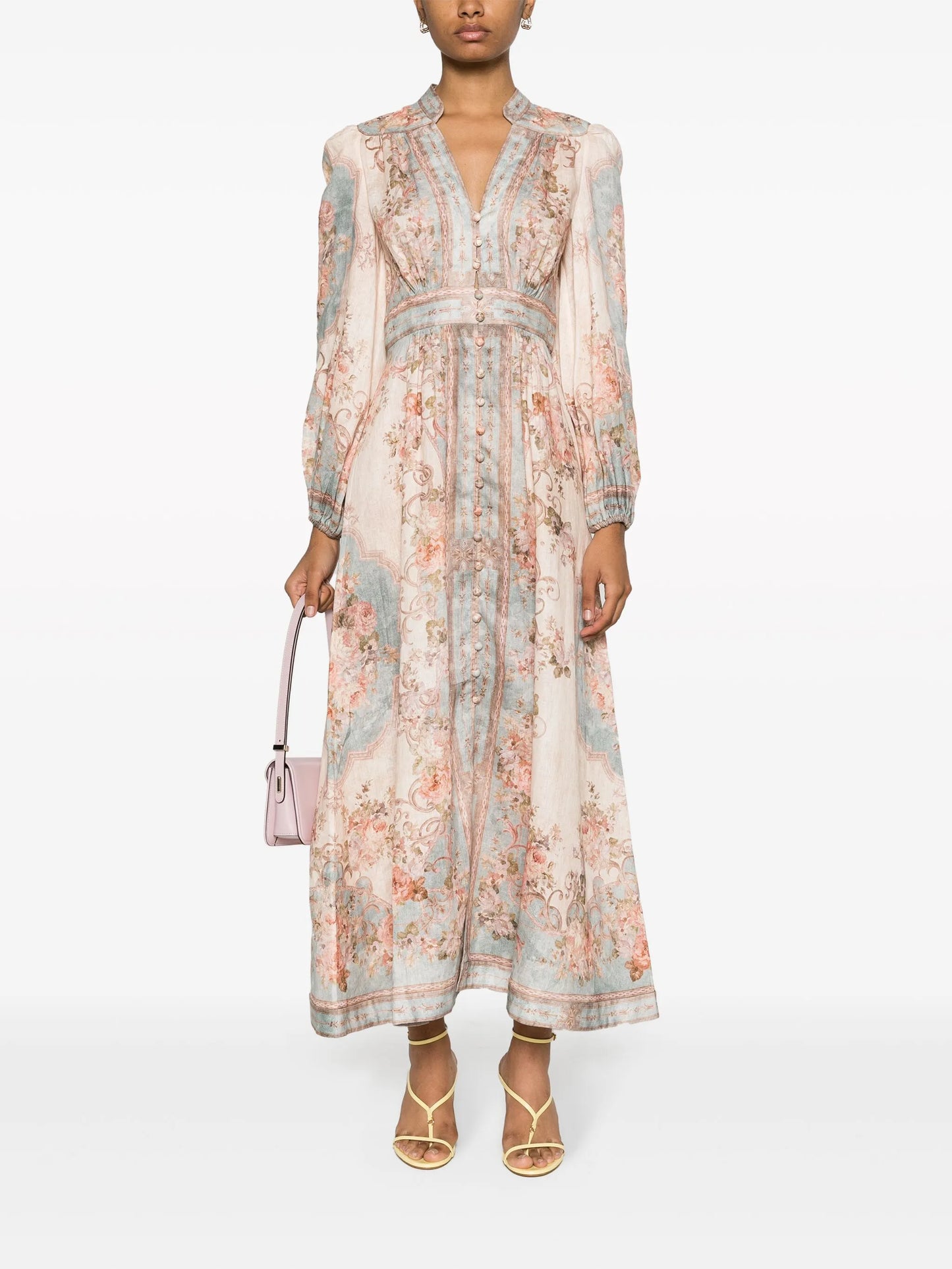 August floral-print midi dress